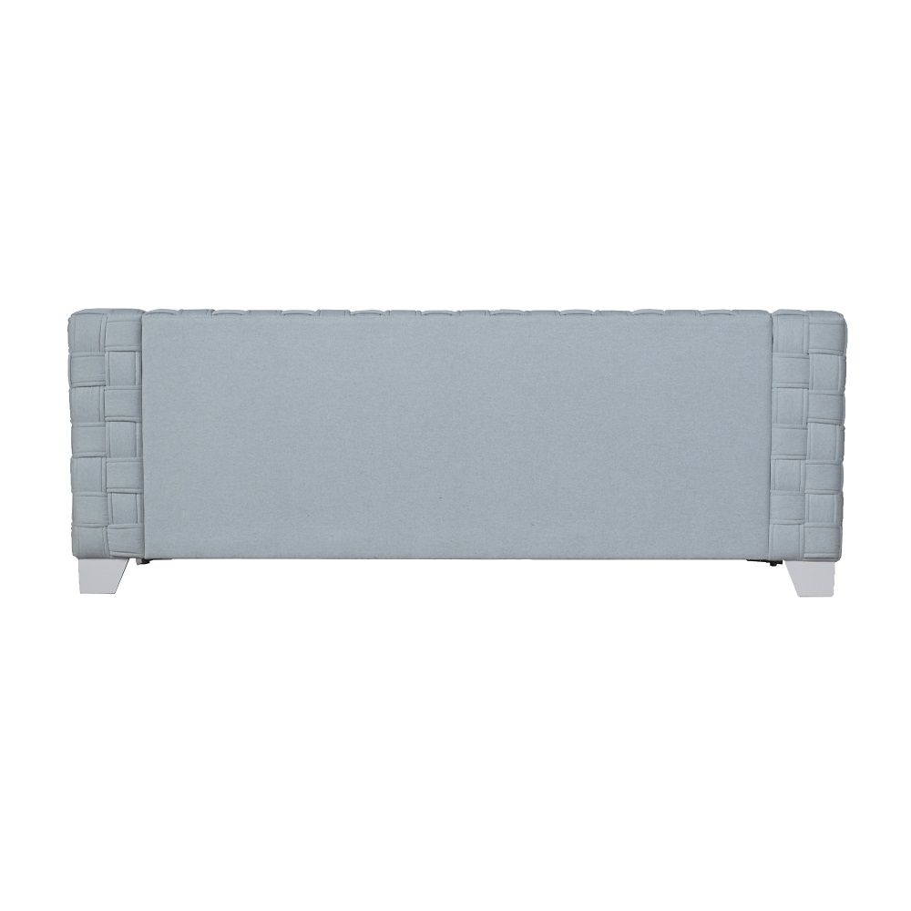 Saree - Sofa - Light Teal Chenille & White, light blue, view 7