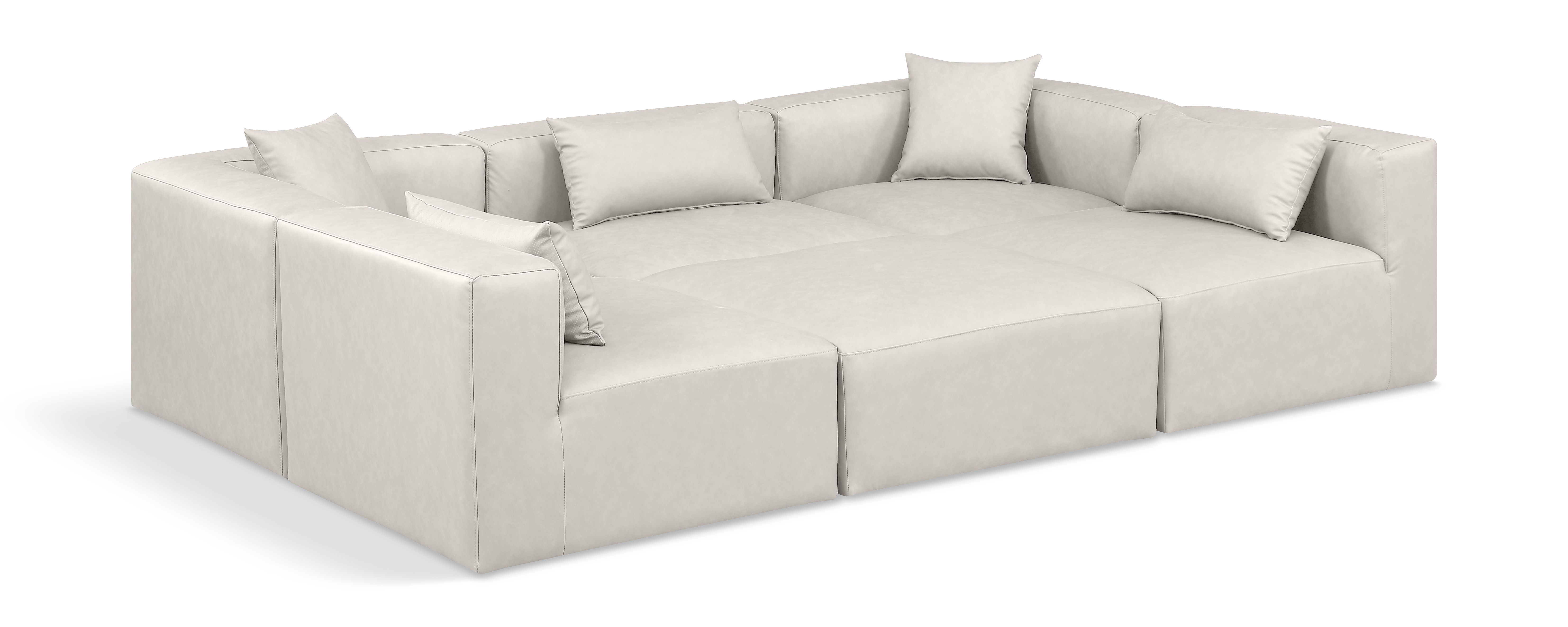 Cube - 6 Piece Modular Sectional - Cream