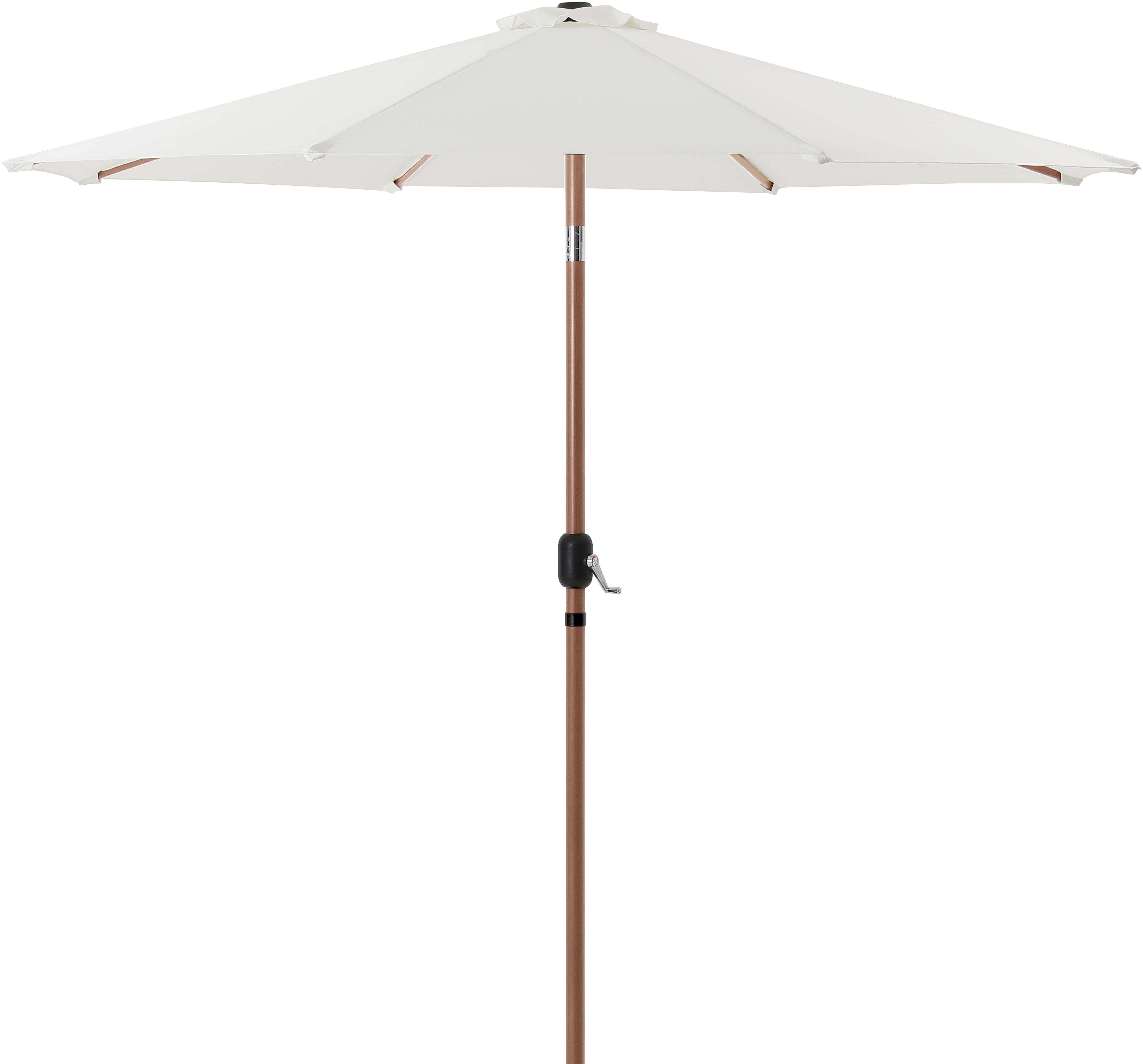 Fiji - Aluminum Patio Umbrella With Square Teak Base - White