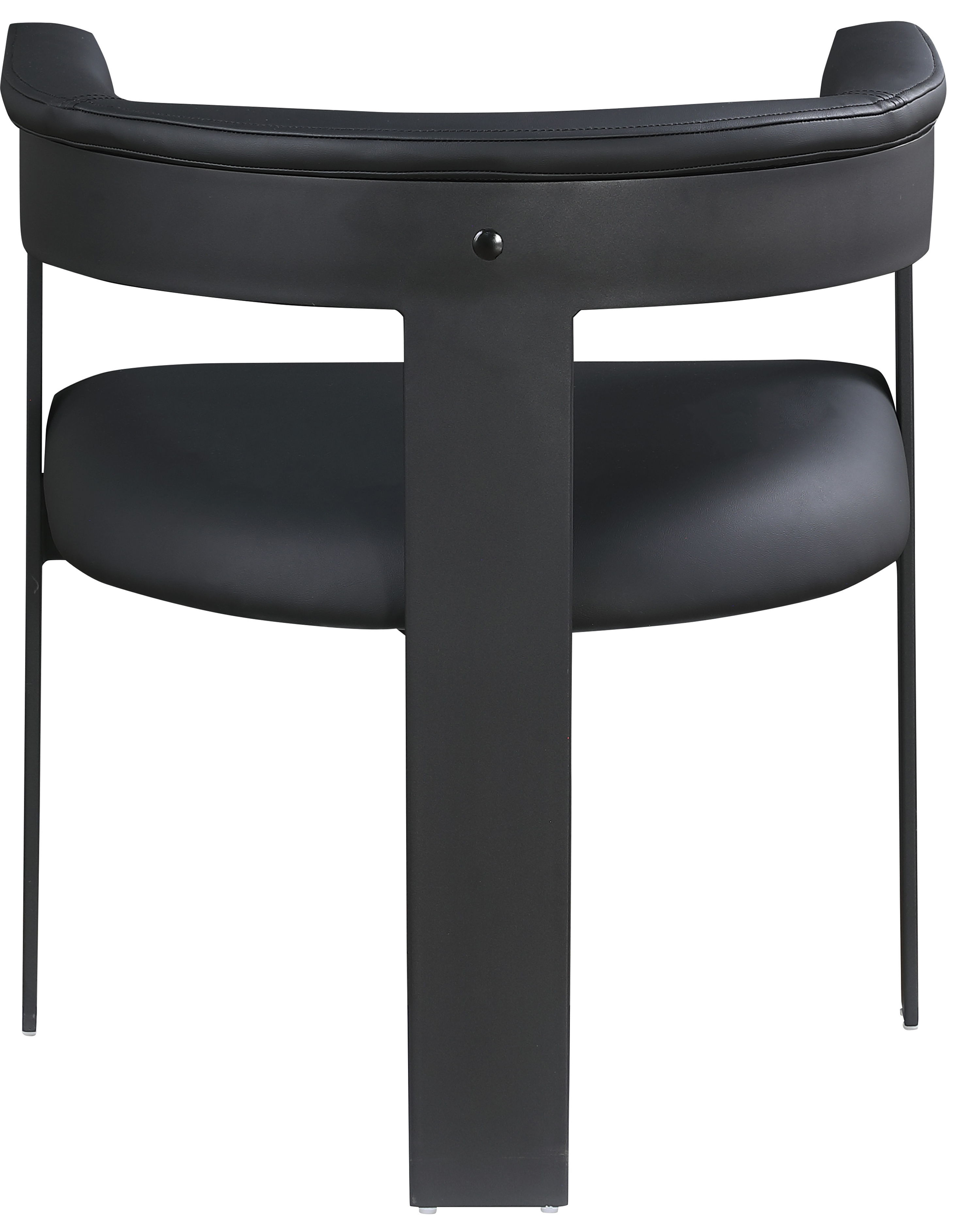 Romeo - Faux Leather Dining Chair With Black Base (Set of 2) - Black