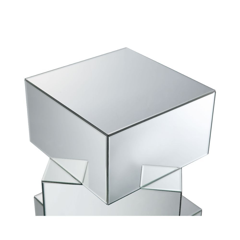 Dominic - 20" End Table - Mirrored, silver, view 3