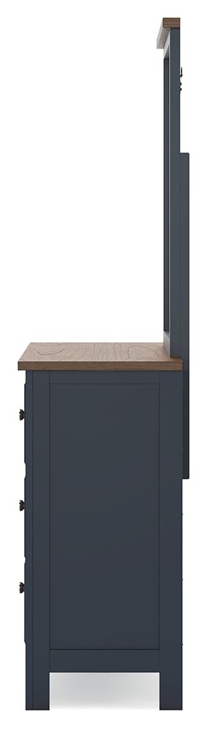 Ashley Furniture Landocken - Dresser and Mirror - Brown / Blue - Image 7