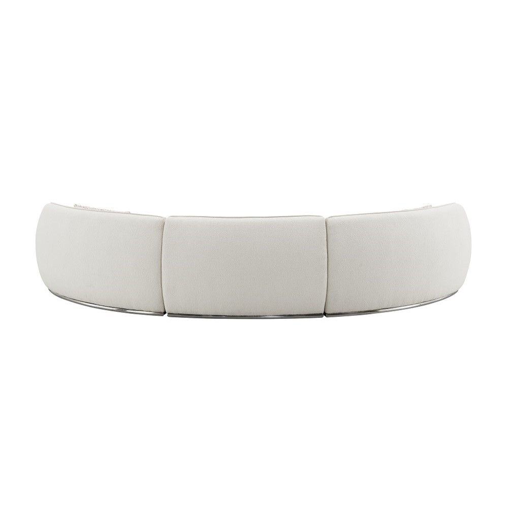 Sahara - Sectional Sofa With 3 Pillows - Beige Boucle, white, view 4