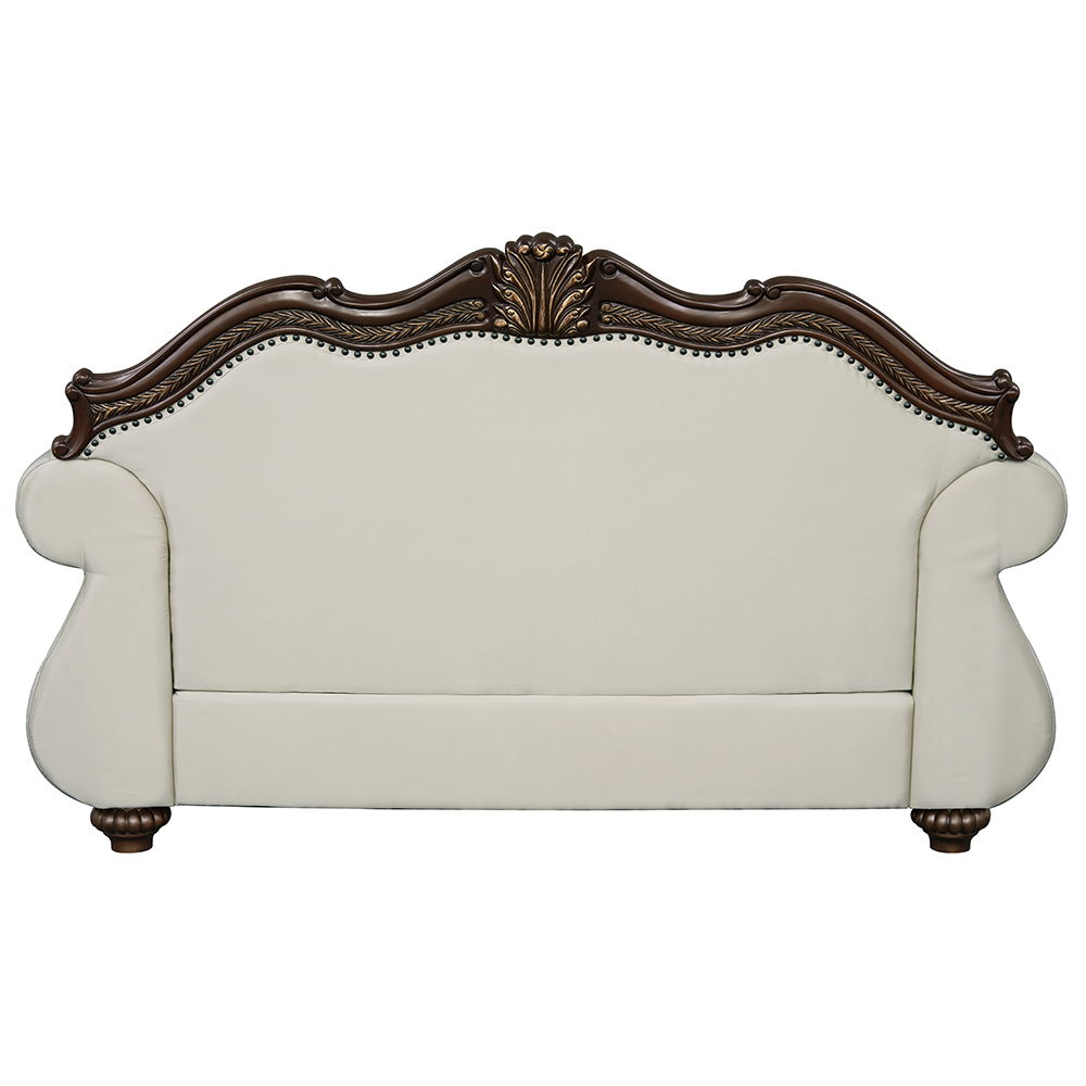 Pierce - Loveseat With 3 Pillows - Beige Fabric & Cherry, beige, view 4