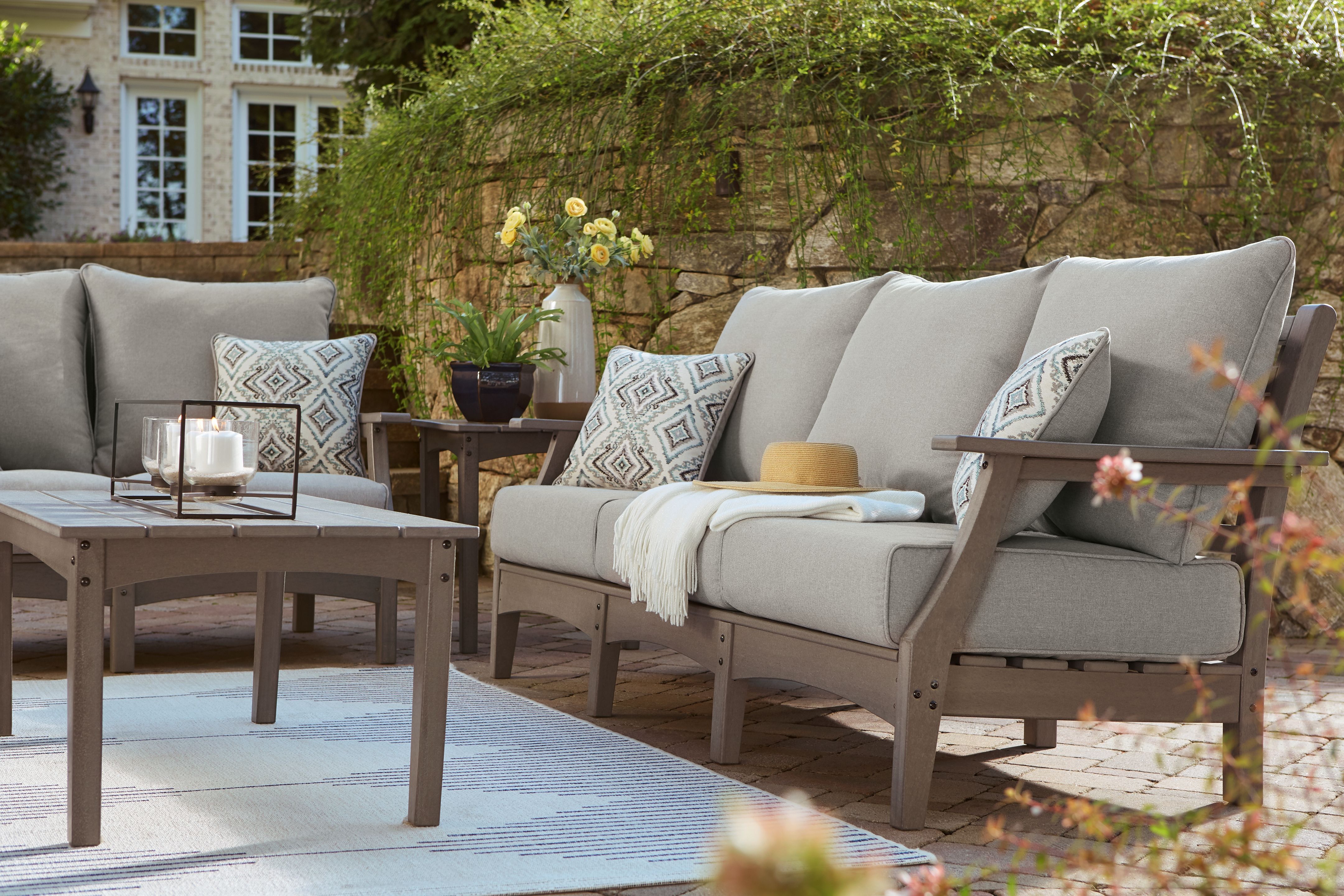 Ashley Furniture Visola - Sofa with Cushion - Gray - Image 7