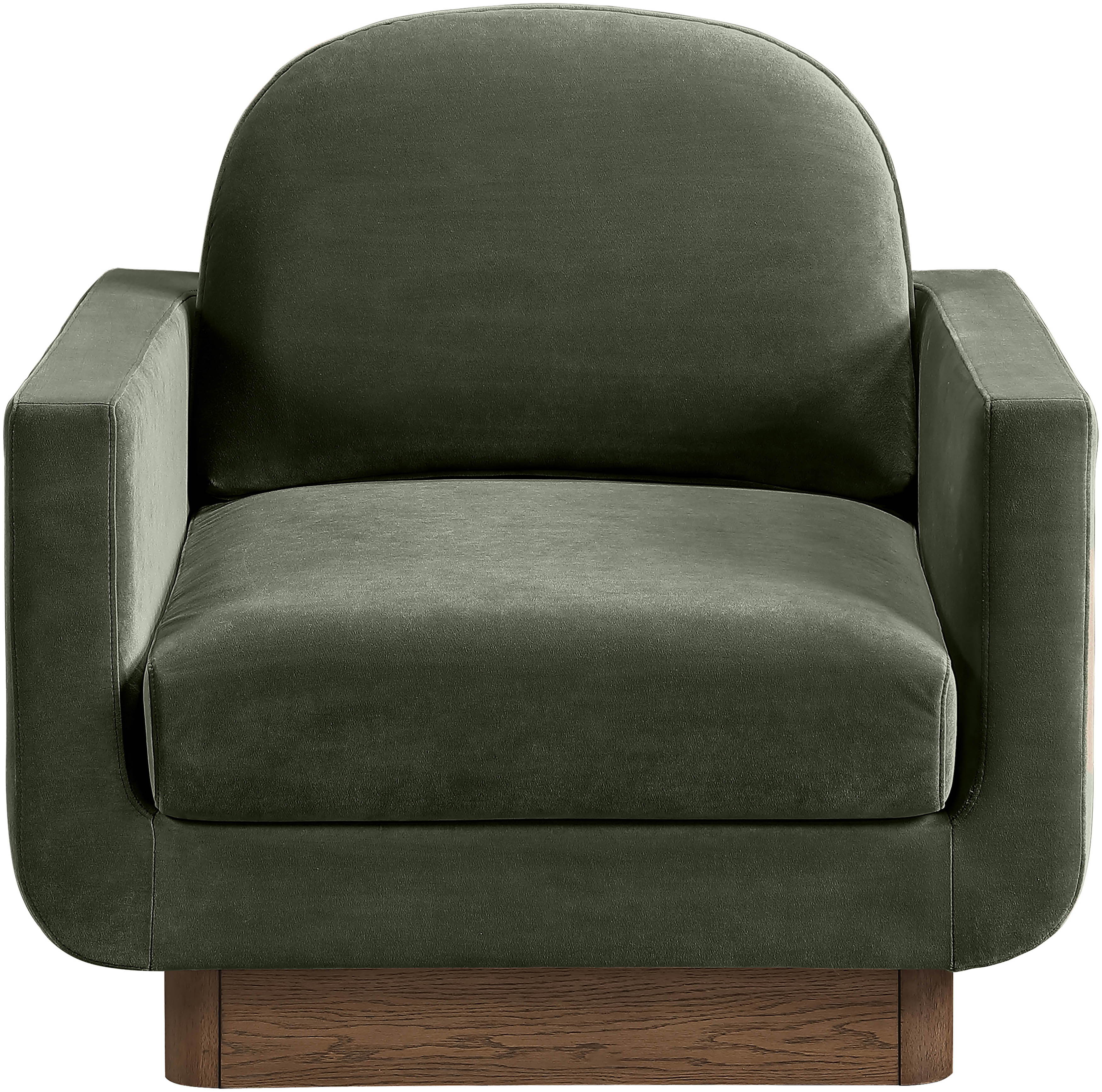 Diviento - Velvet Performance Fabric Upholstered Accent Chair - Green