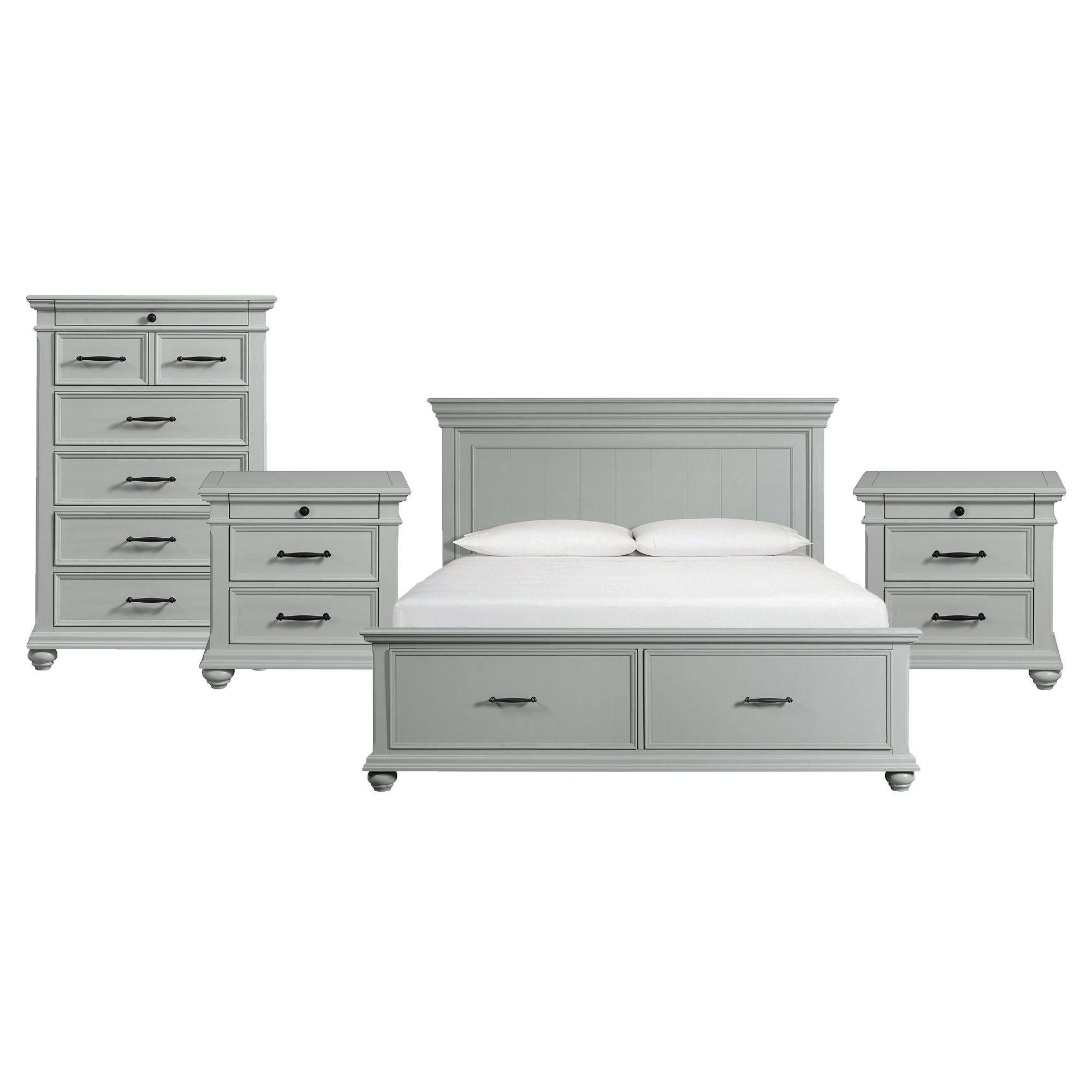 King · 4 Pc · Bedroom Set With 2 Nightstands & Chest