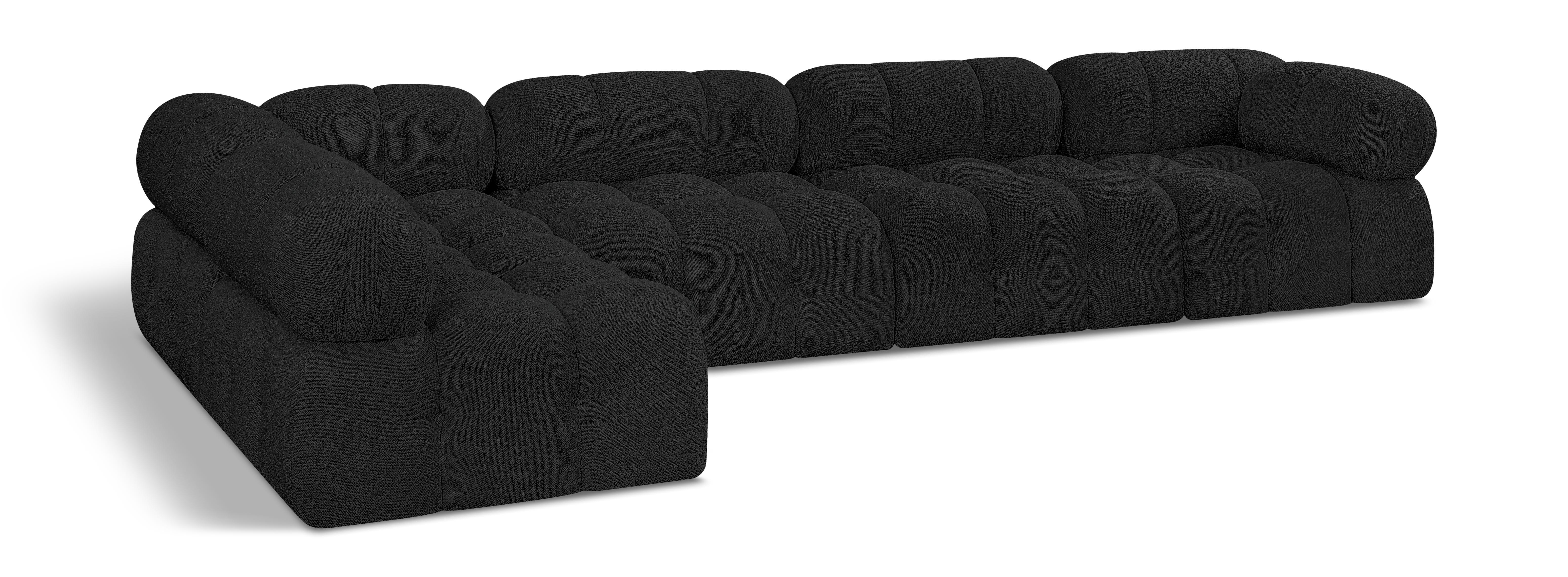 Ames - 5 Piece Modular L-Shaped Sectional - Black