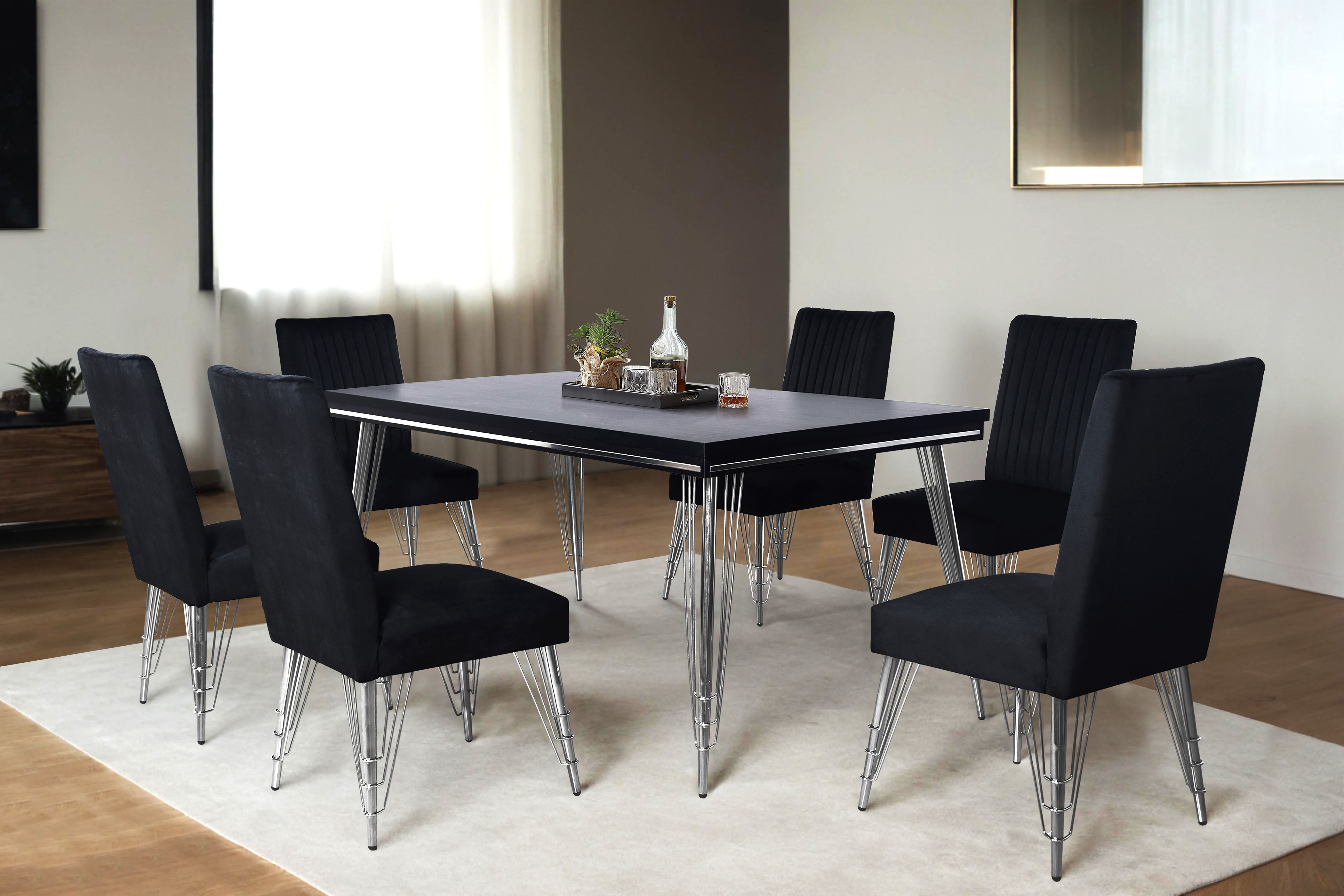 Ava - Dining Table - Black, black, view 7