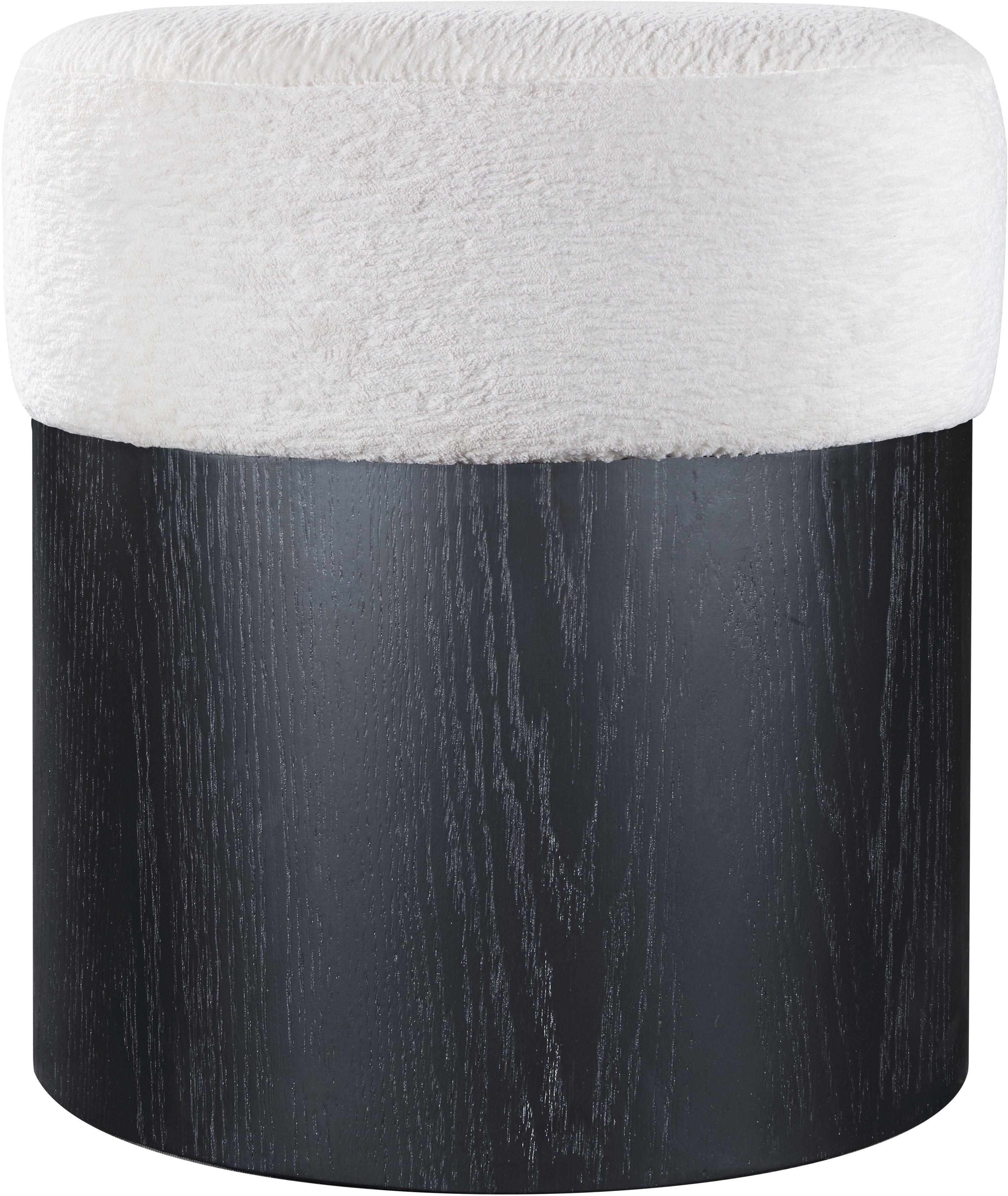 Nimes - Ottoman / Stool With Black Base - Cream