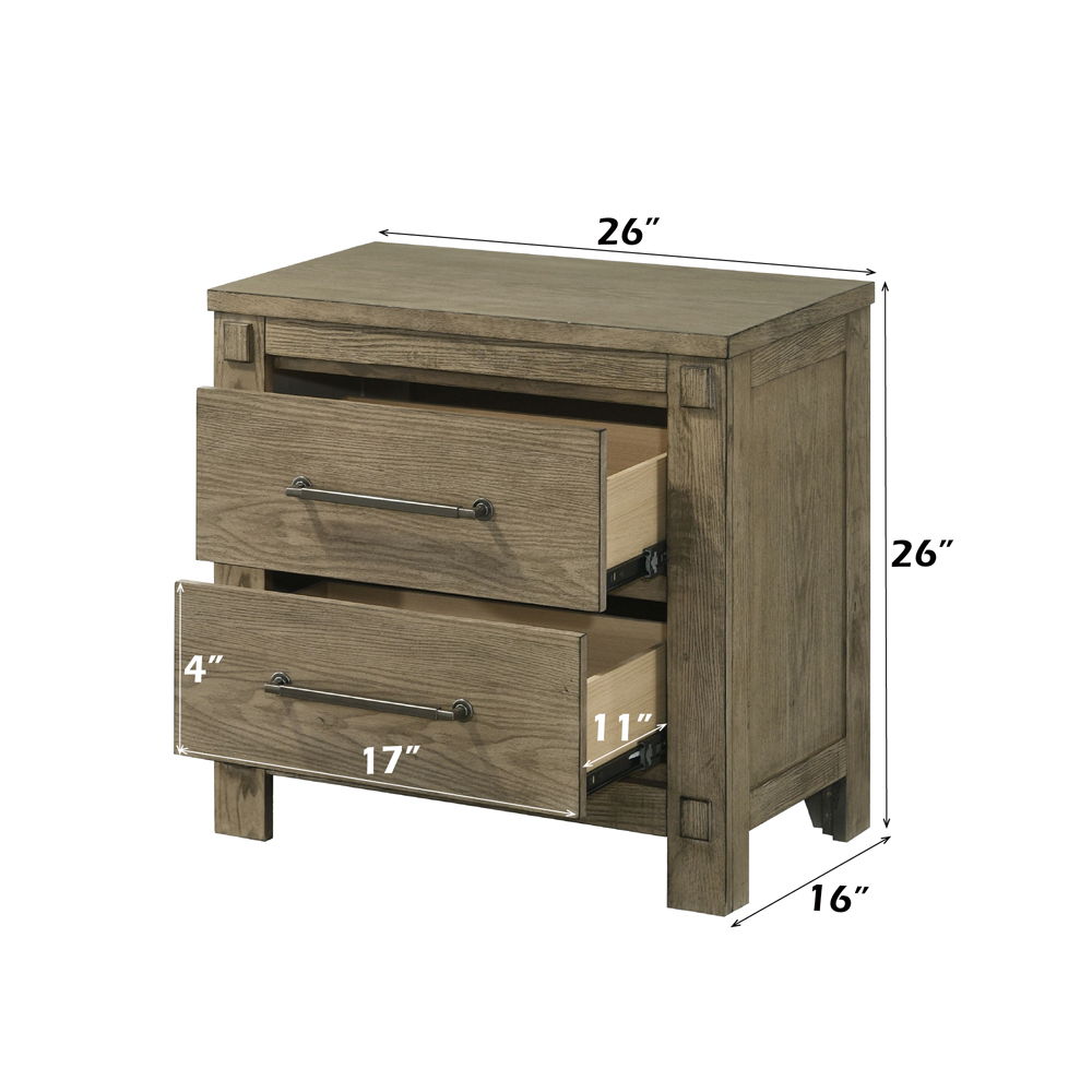 Colton - Nightstand - Antique White Oak, dark brown, view 7