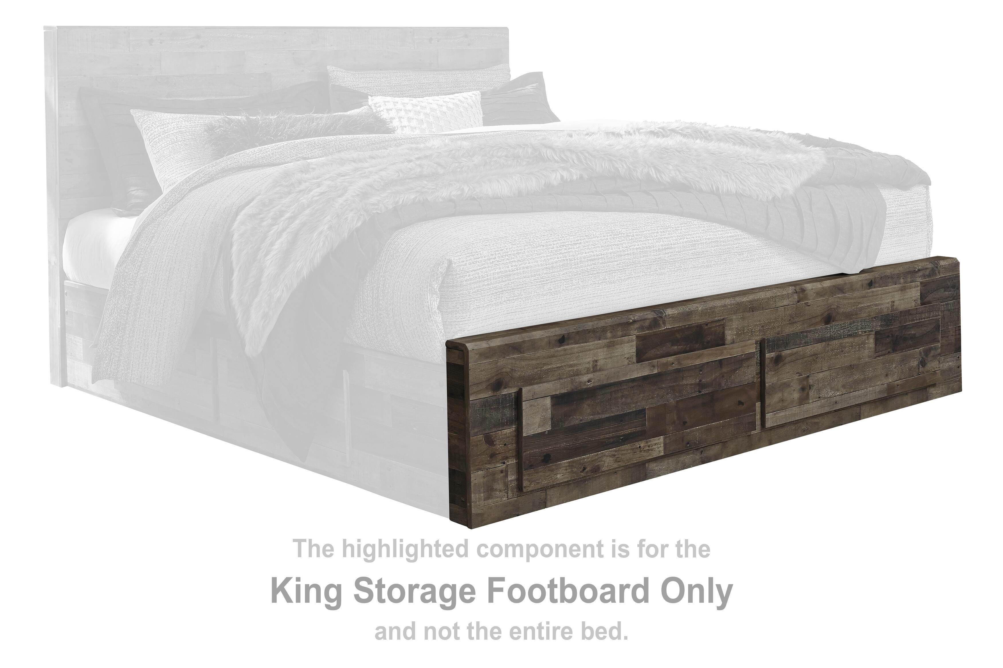 Derekson – King Storage Footboard – Multi Gray