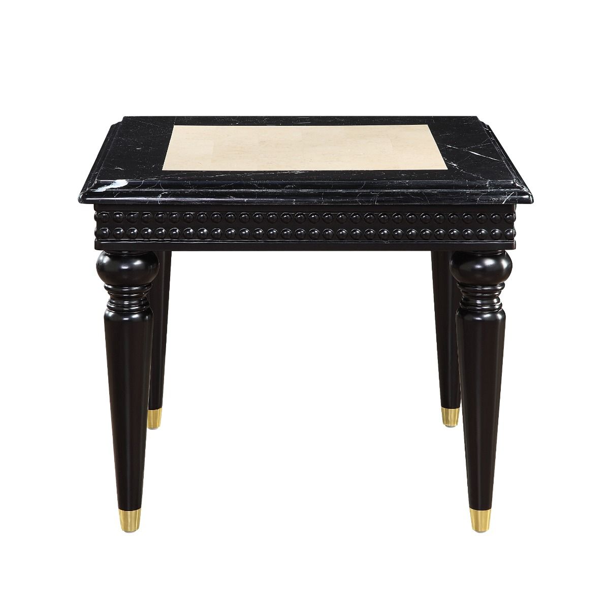 Tayden - End Table With Marble Top - Marble Top & Black, black, view 6