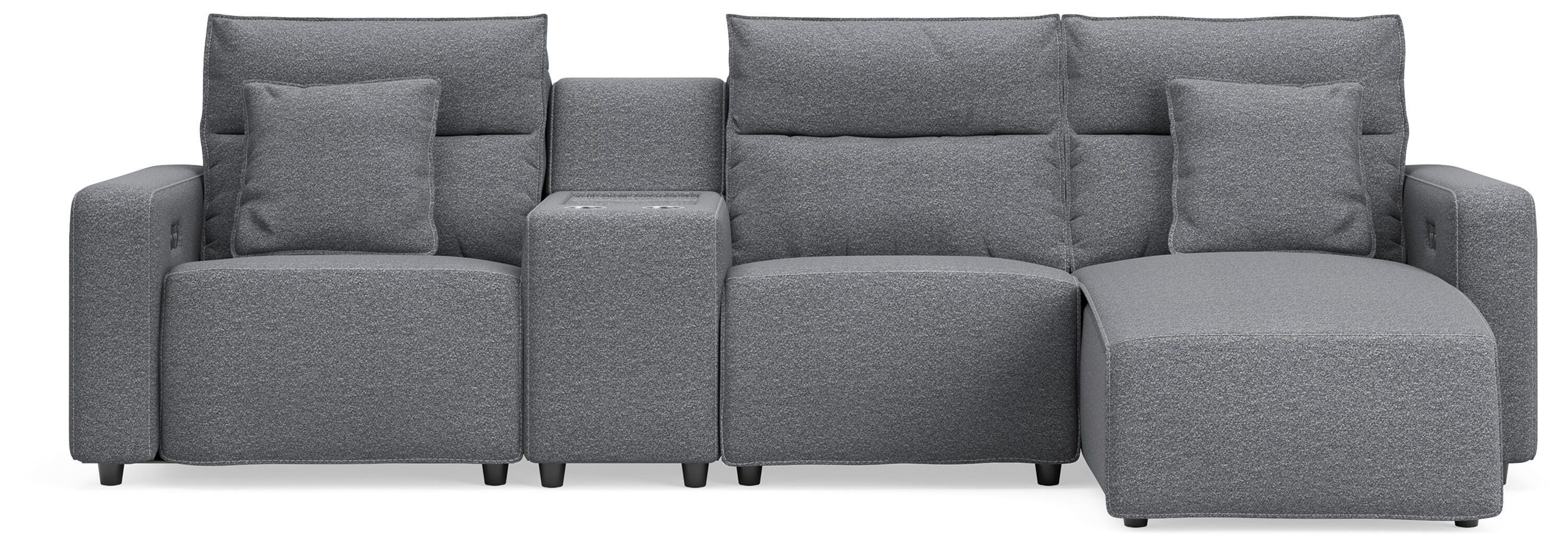 4 Pc · Power Reclining Sectional With RAF Press Back Power Chaise And Console