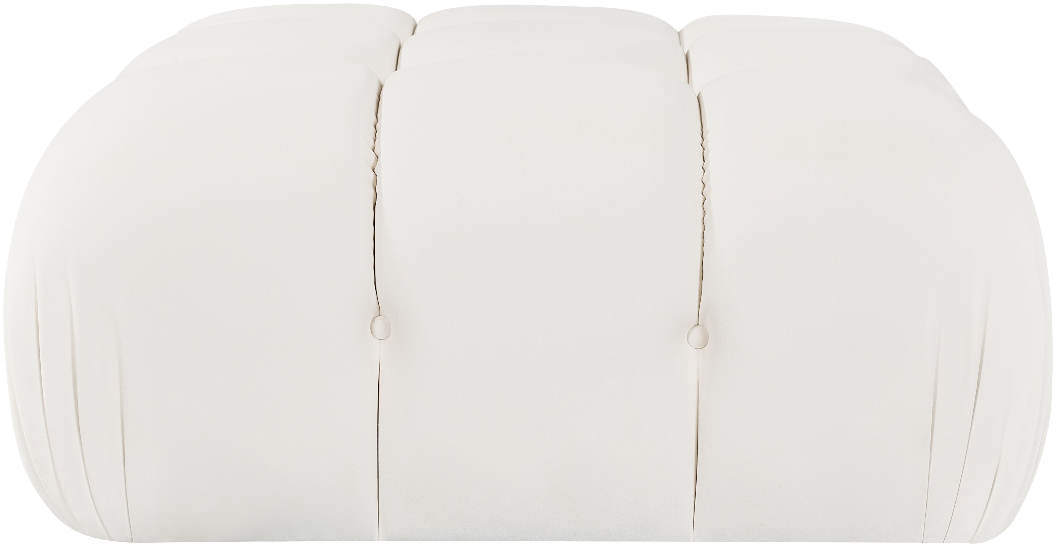 Orin - Velvet Performance Fabric Upholstered Modular Ottoman - Cream