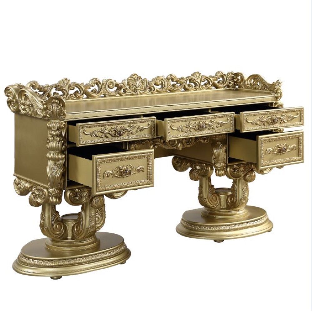 Bernadette - Vanity Desk - Gold, gold, view 3