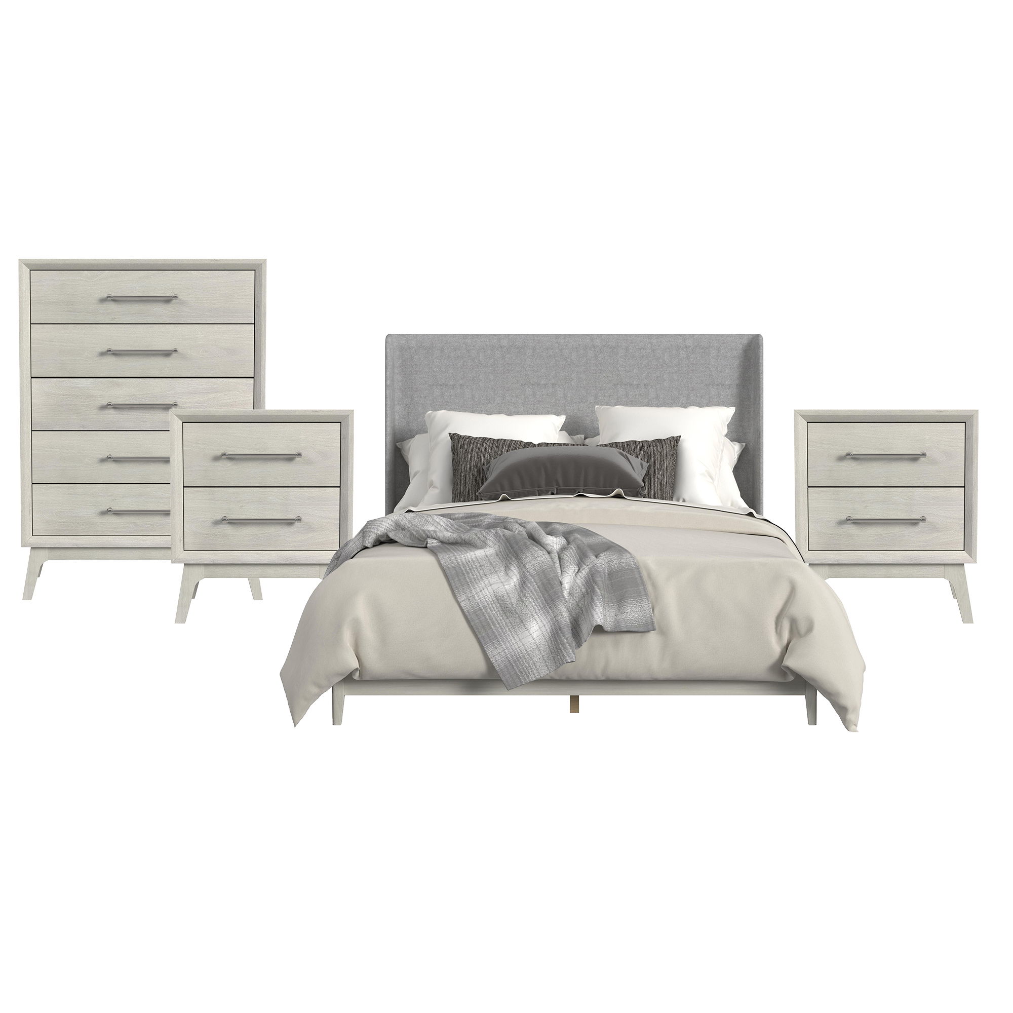 King · 4 Pc · Bedroom Set With 2 Nightstands & Chest