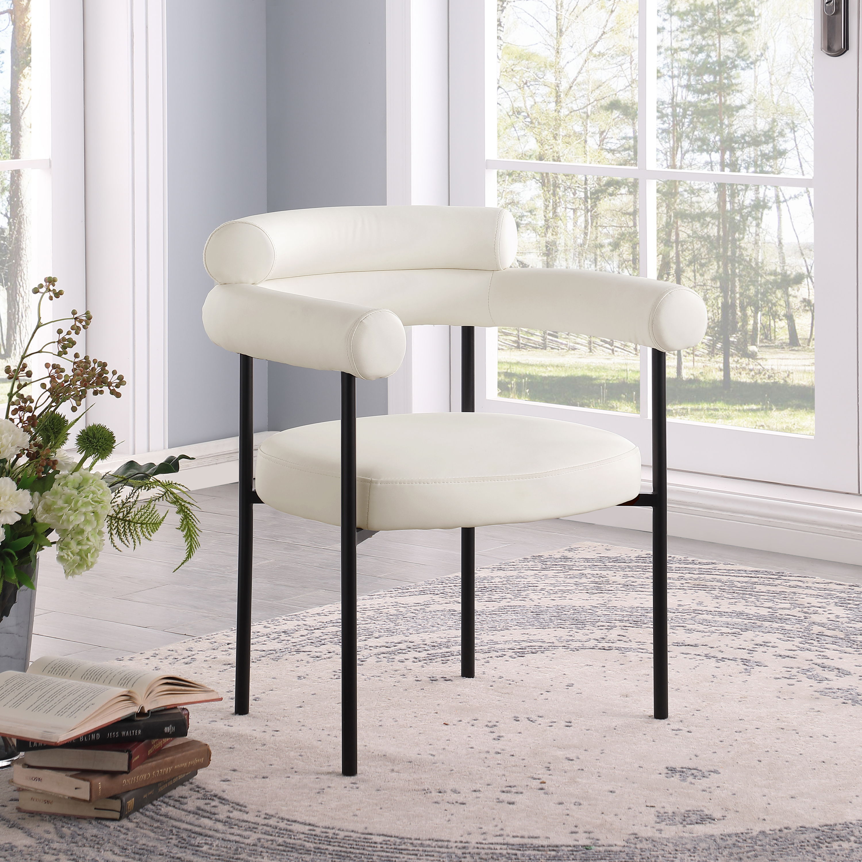 Blake - Faux Leather Dining Chair (Set of 2) - Cream