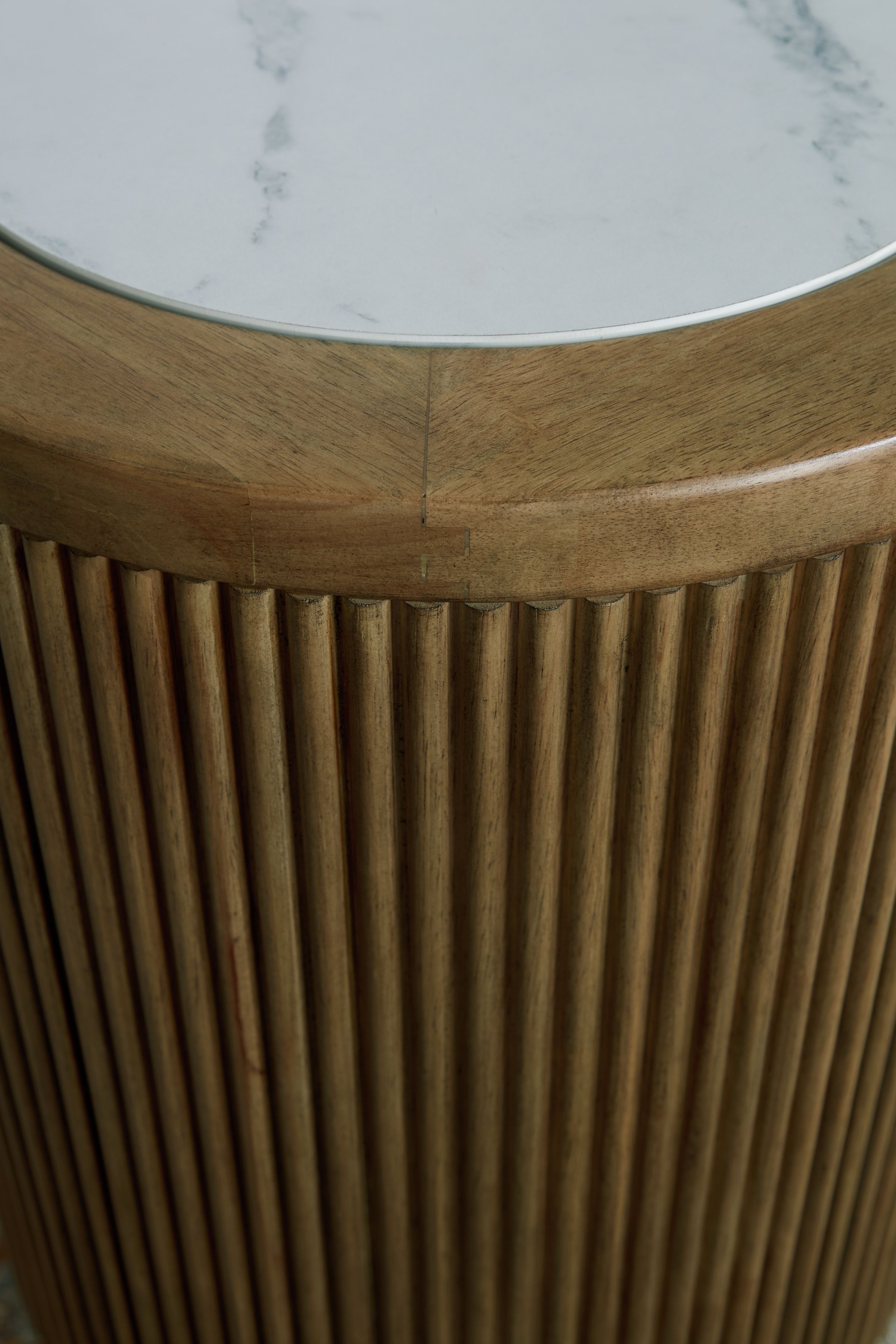Ashley Furniture Camdill - Round End Table - Light Brown / White - Image 4