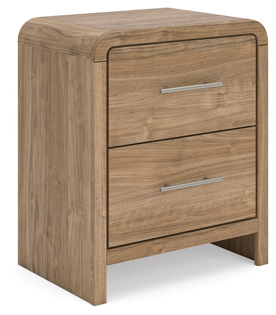 Gramburg – Two Drawer Night Stand – Warm Natural Brown