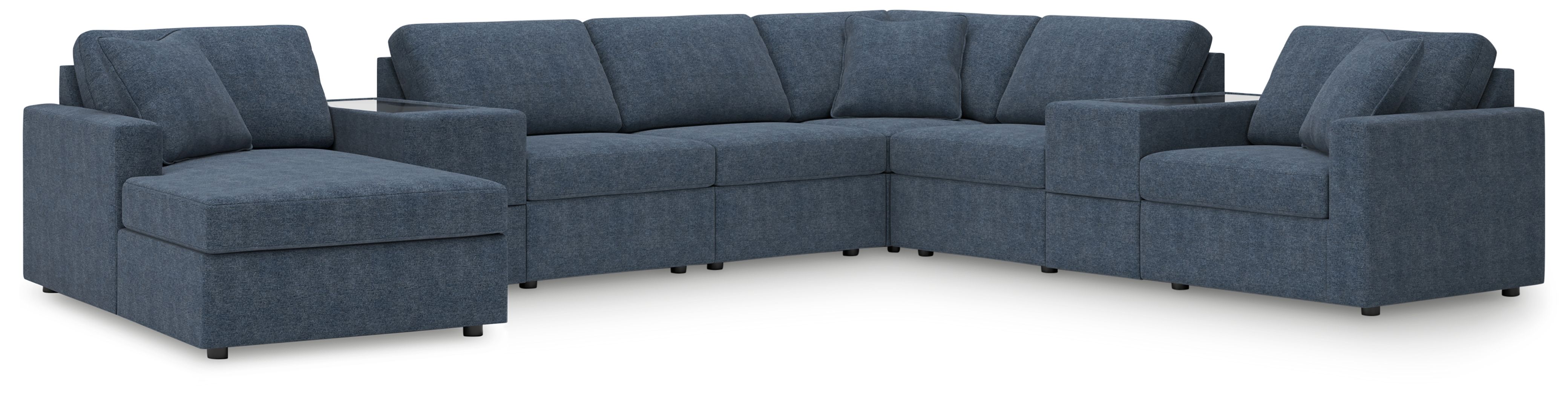 8 Pc · Sectional With Laf Corner Chaise And Storage Consoles
