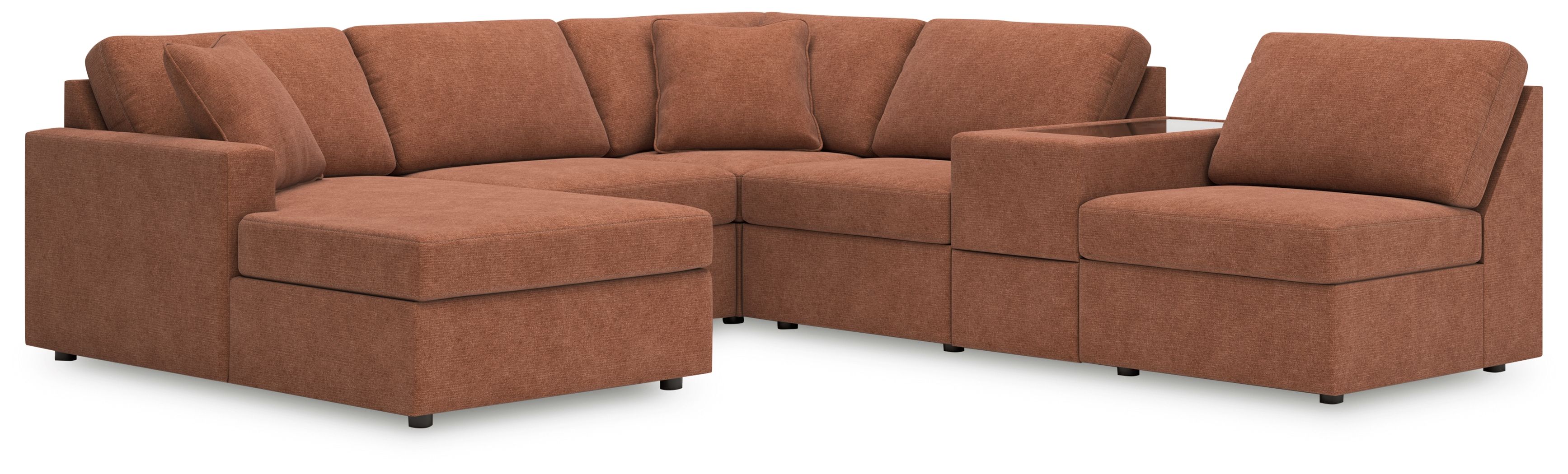 6 Pc · Sectional With Laf Corner Chaise And Storage Console