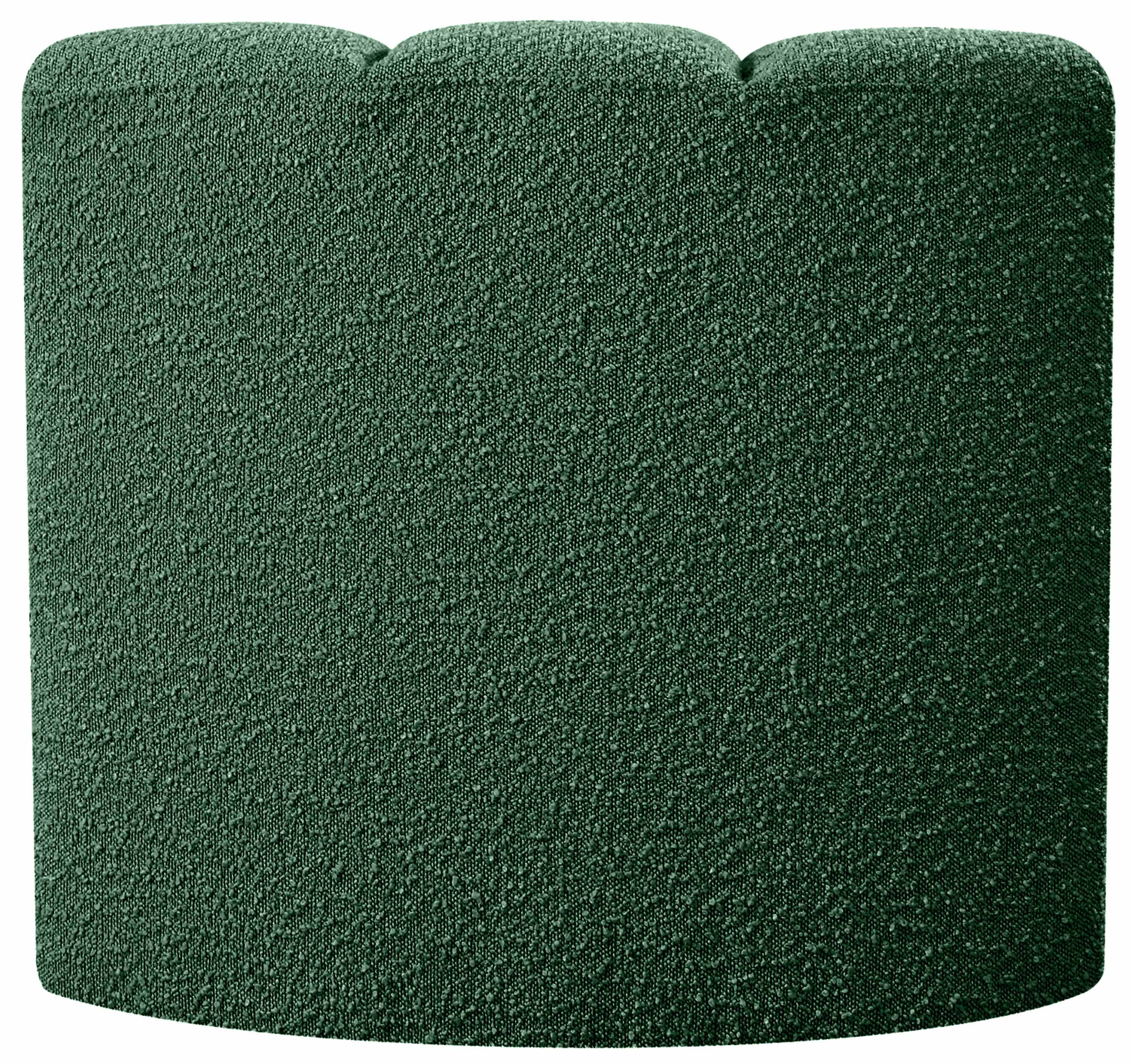 Arc - Boucle Fabric Curved Corner Chair - Green