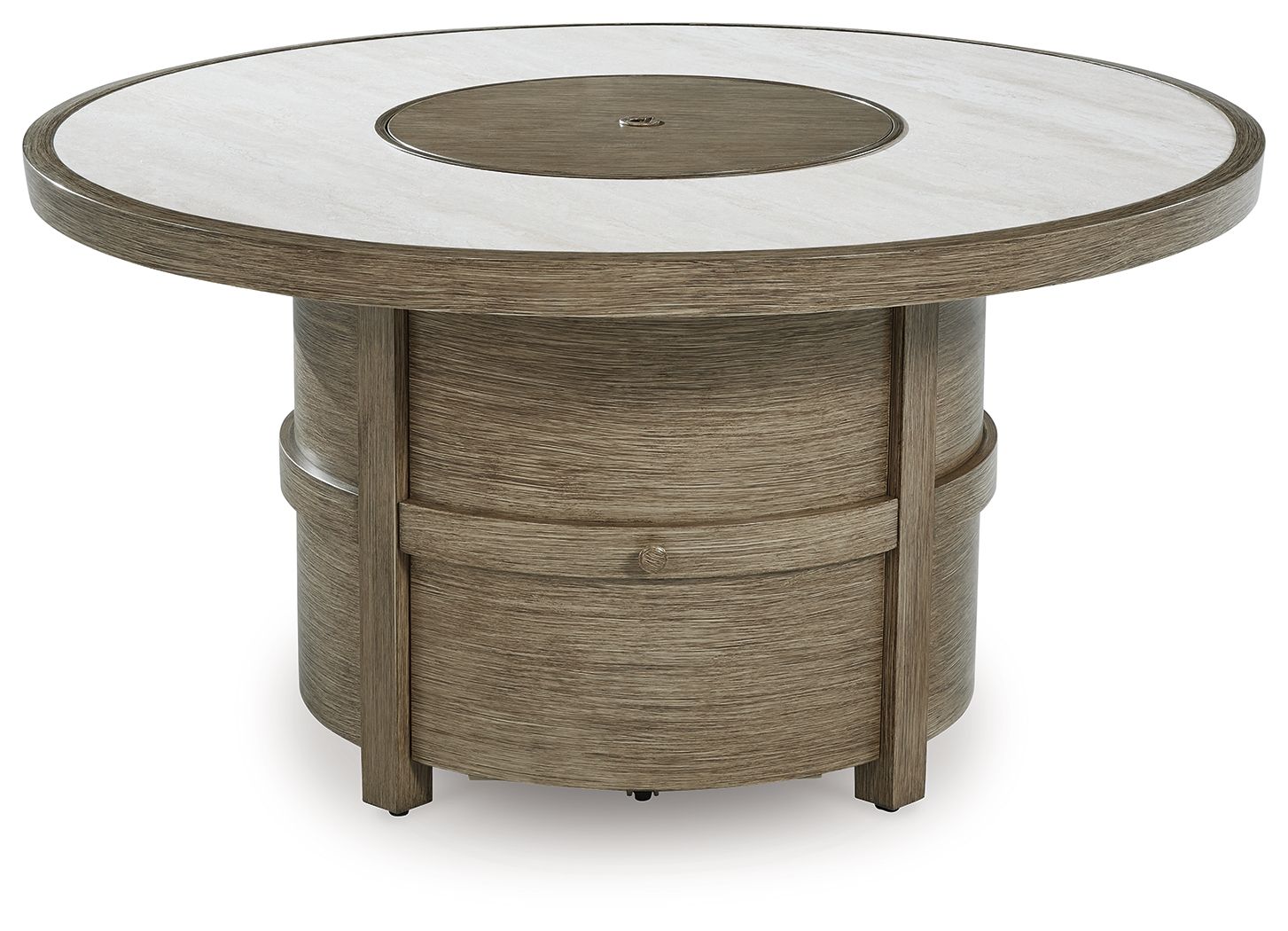 Ashley Furniture Rainier Ranch - Round Fire Pit Table - Beige - Image 4