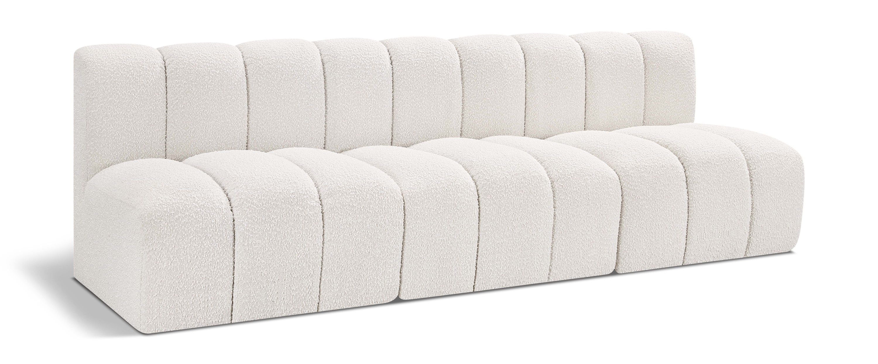 Arc - Boucle Fabric 3 Seats Modular Sofa - Cream