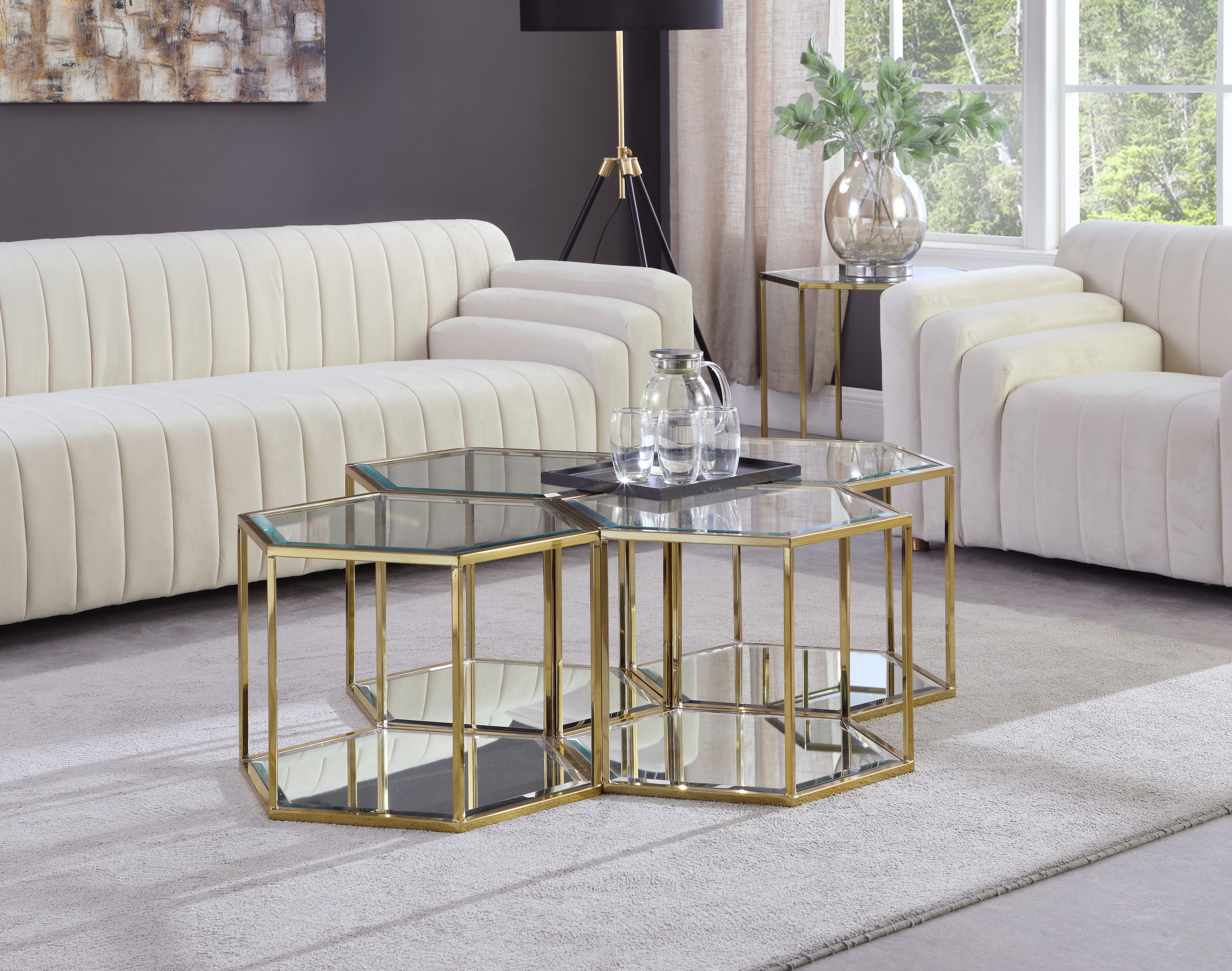 Sei - Coffee Table 4 Piece - Gold