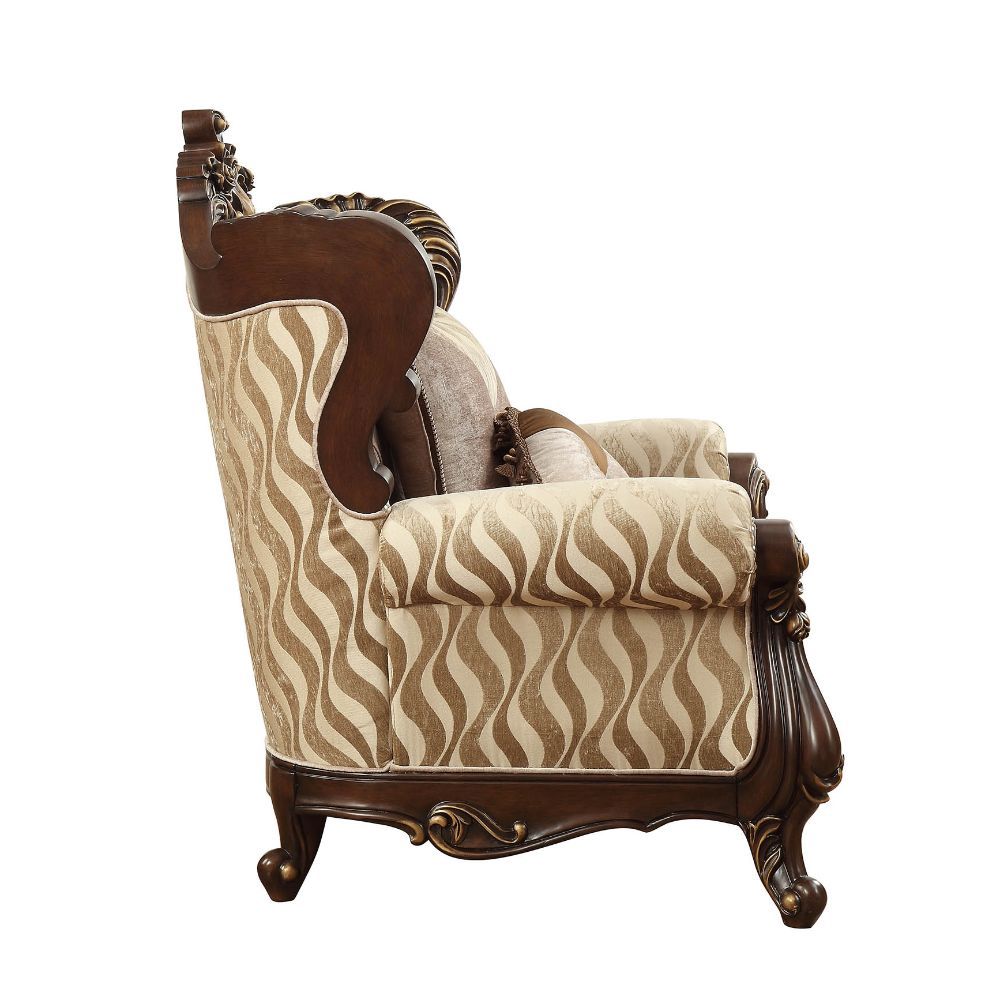 Shalisa - Chair With 2 Pillows (Same Lv01587) - Fabric & Walnut, dark brown, view 3
