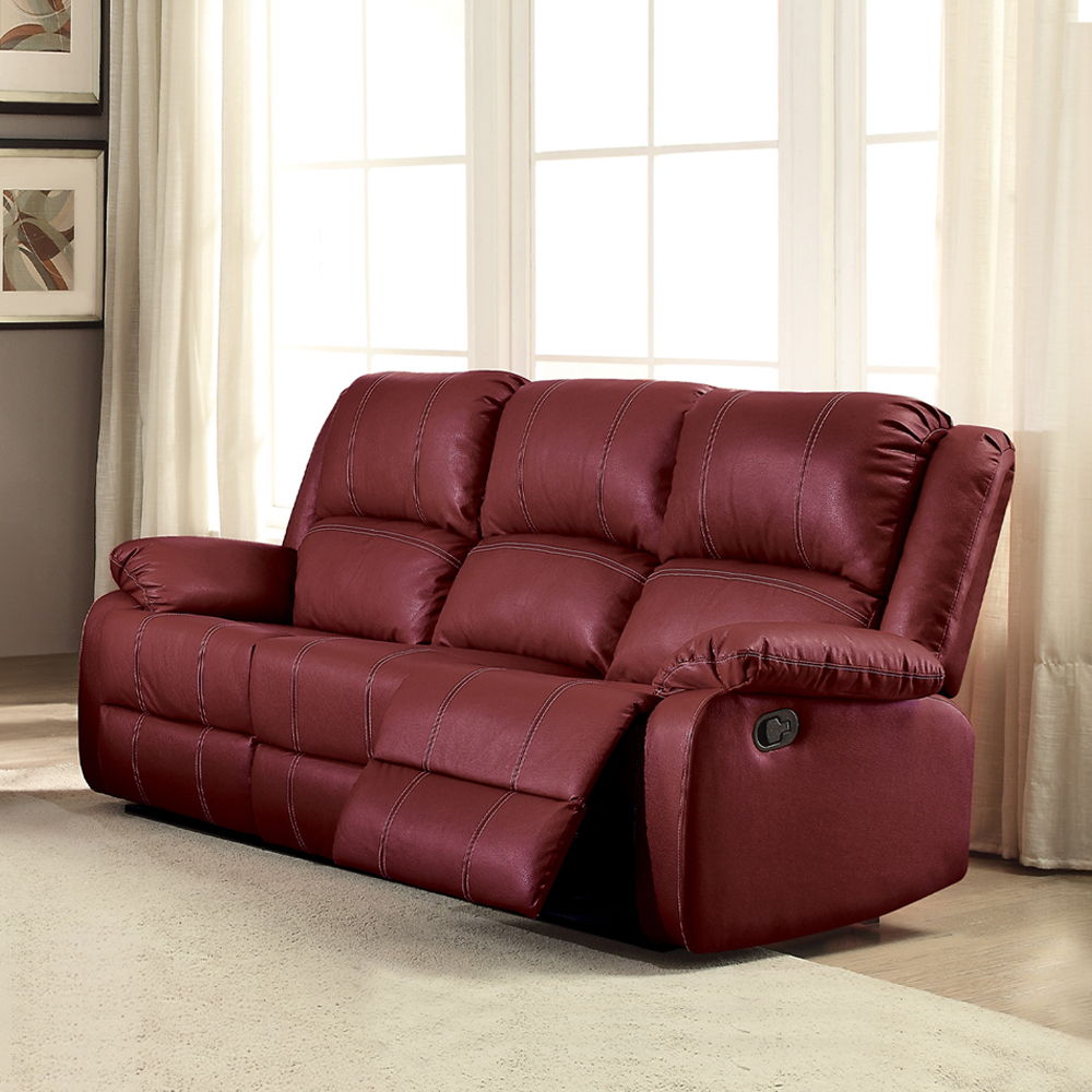 Zuriel - Motion Sofa - Red Synthetic Leather, red