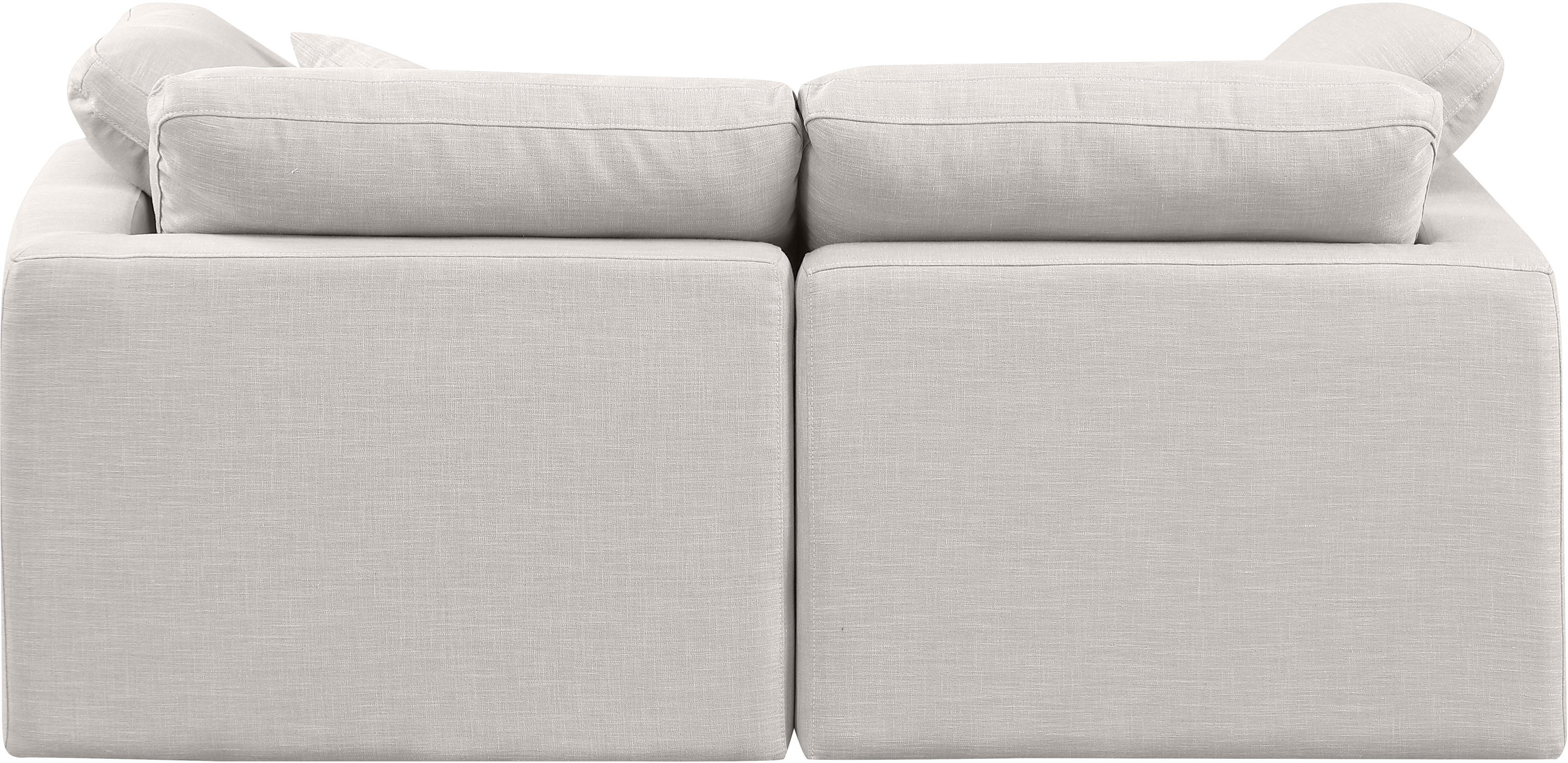Indulge - Linen 2 Piece Modular Sofa - Cream
