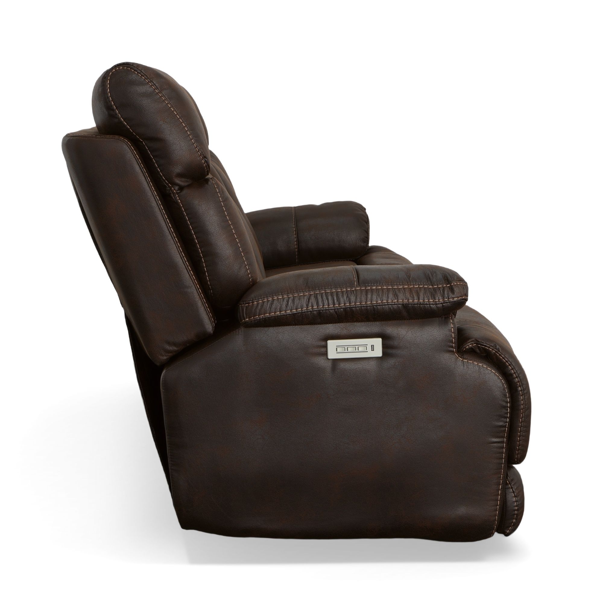 Clive - Power Reclining Sofa With Power Headrests & Lumbar - Clove, dark brown, view 4