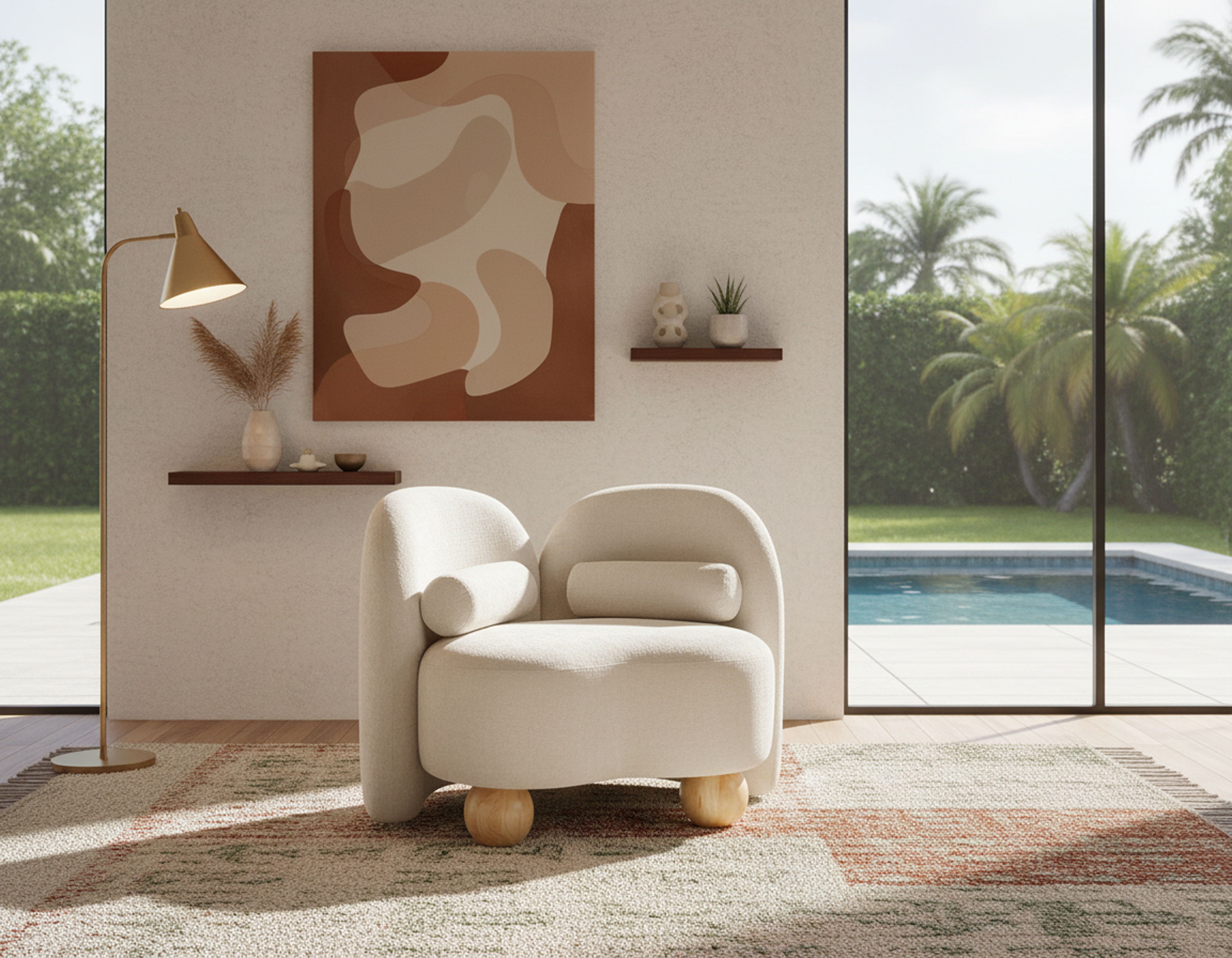 Daphne - Chenille Chair - Beige