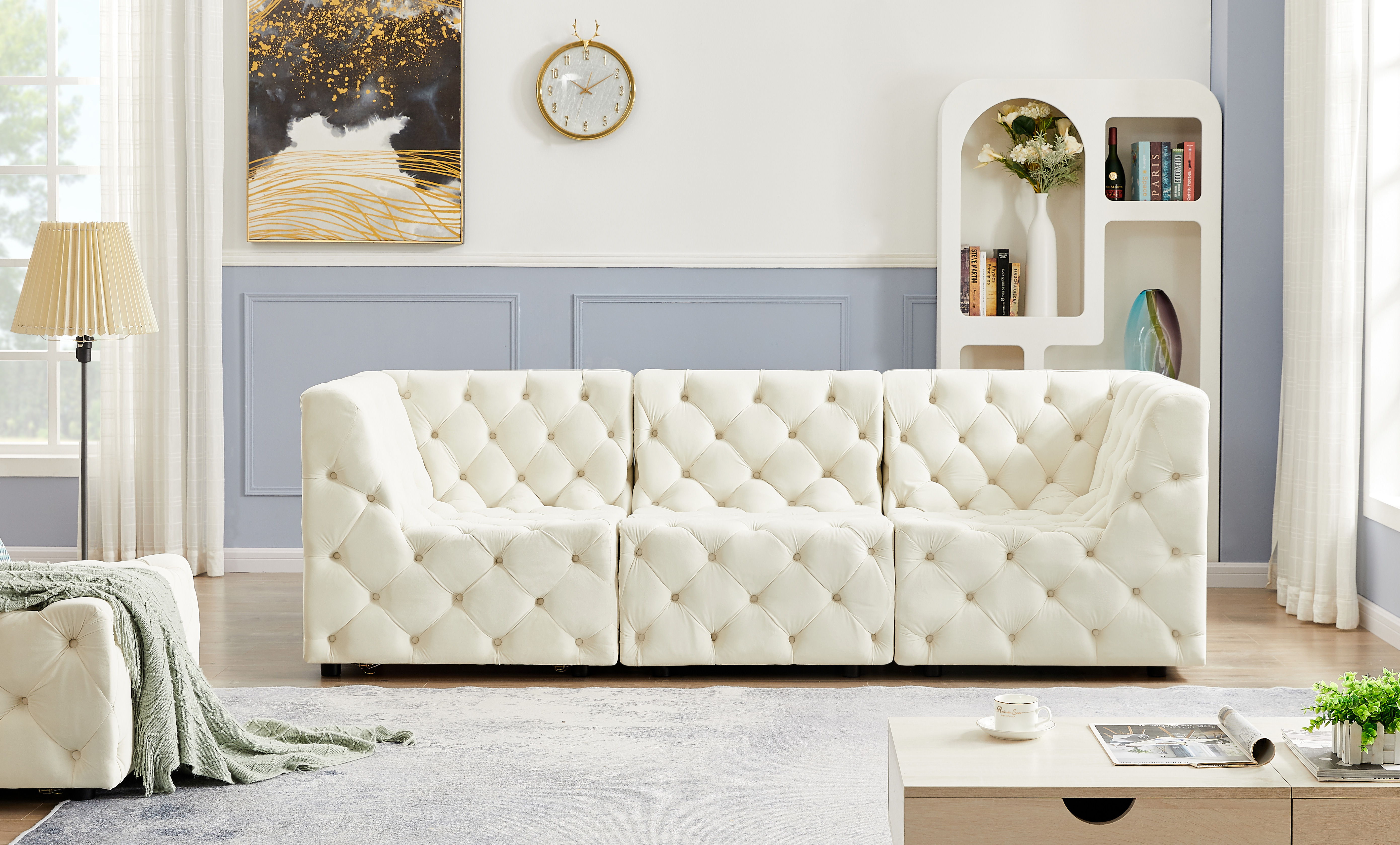 Tuft - 3 Piece Modular Sofa - Cream