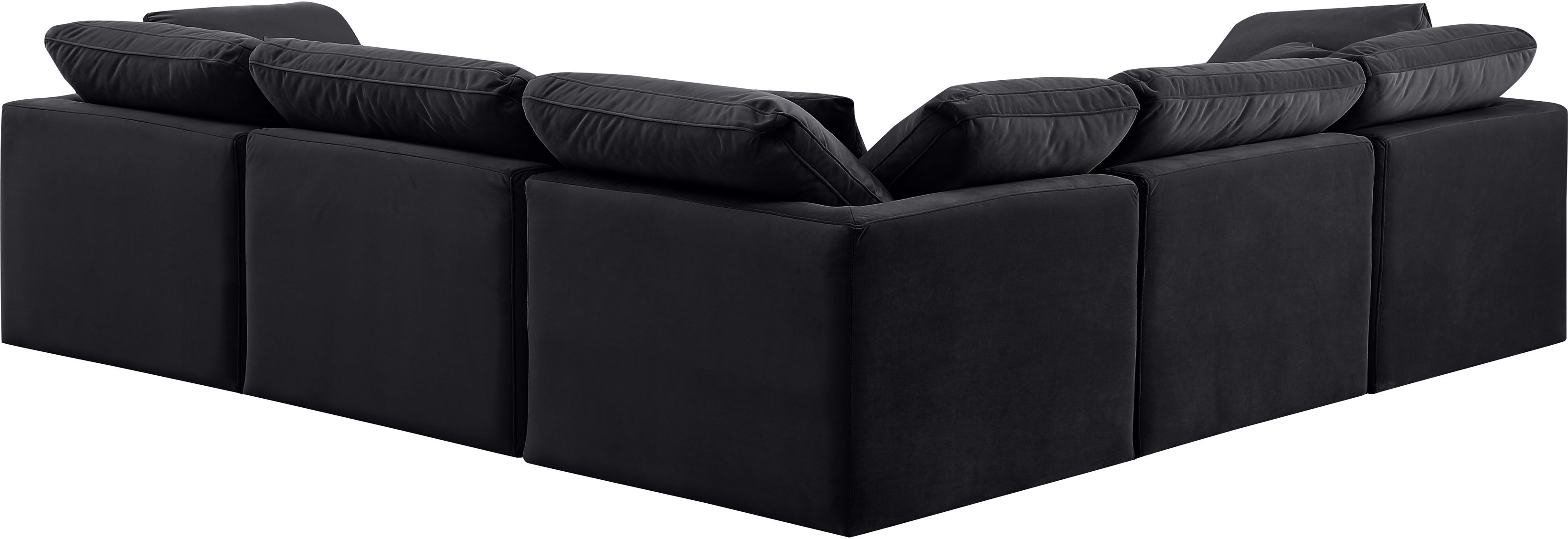 Indulge - Velvet 5 Piece Modular Corner Sectional - Charcoal