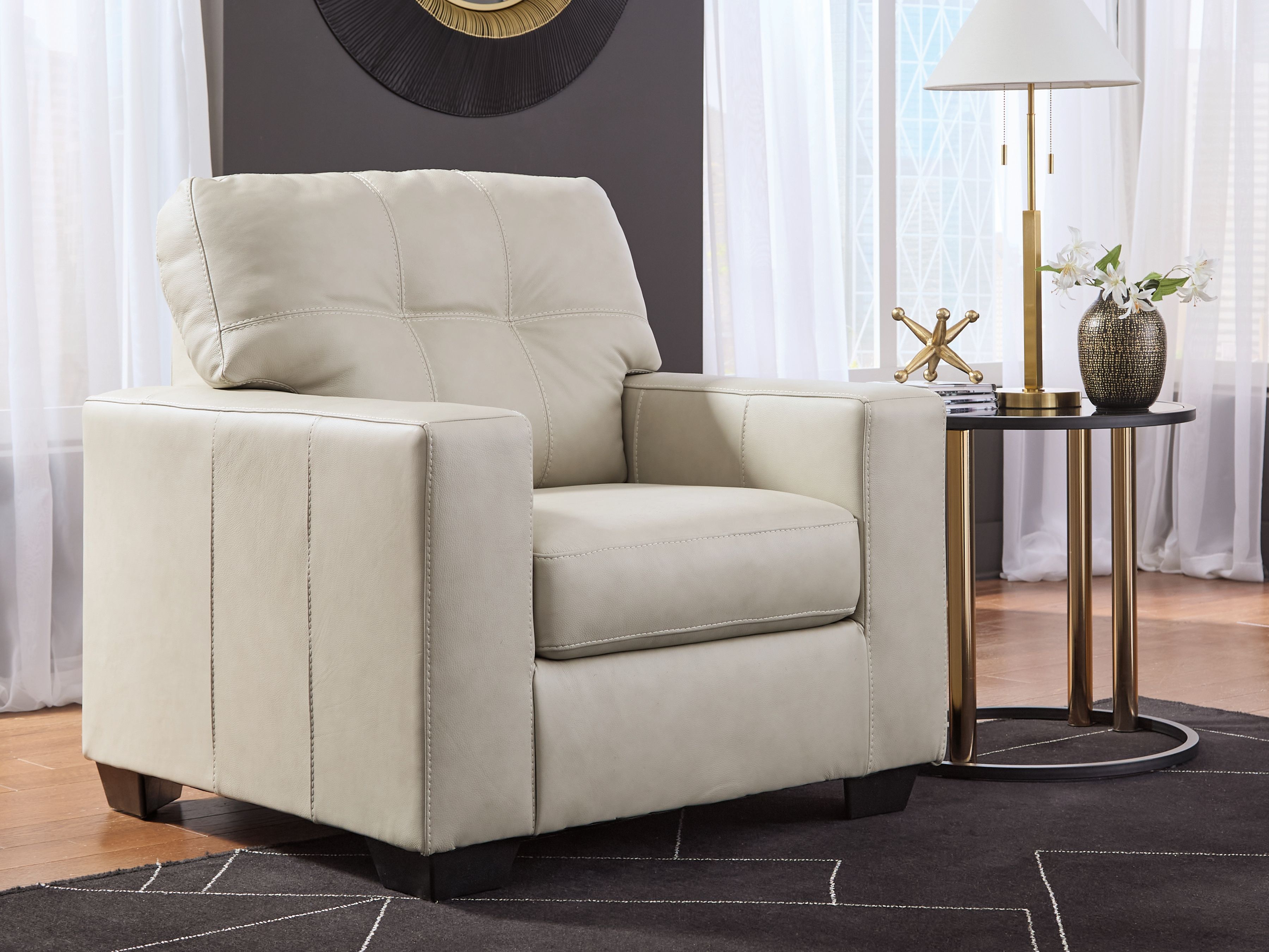 Santorine - 4 Pc. - Sofa, Loveseat, Chair, Ottoman - Bone