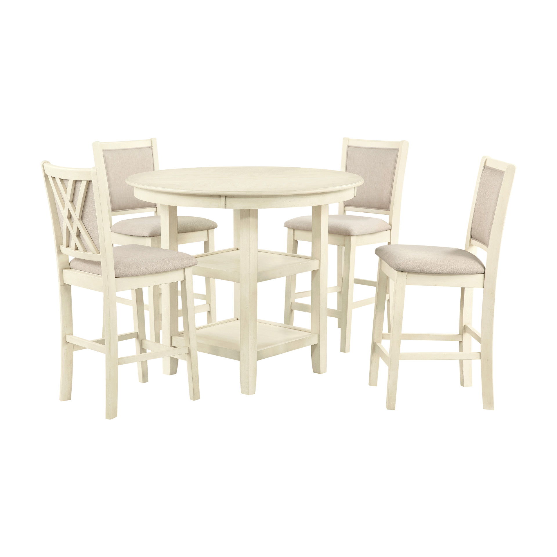 Amy - 5 Piece Counter Dining Set - Bisque