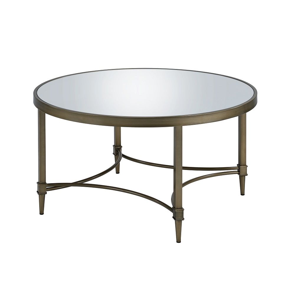Aditya - Coffee Table - Mirrored & Antique Brass, gold, view 2