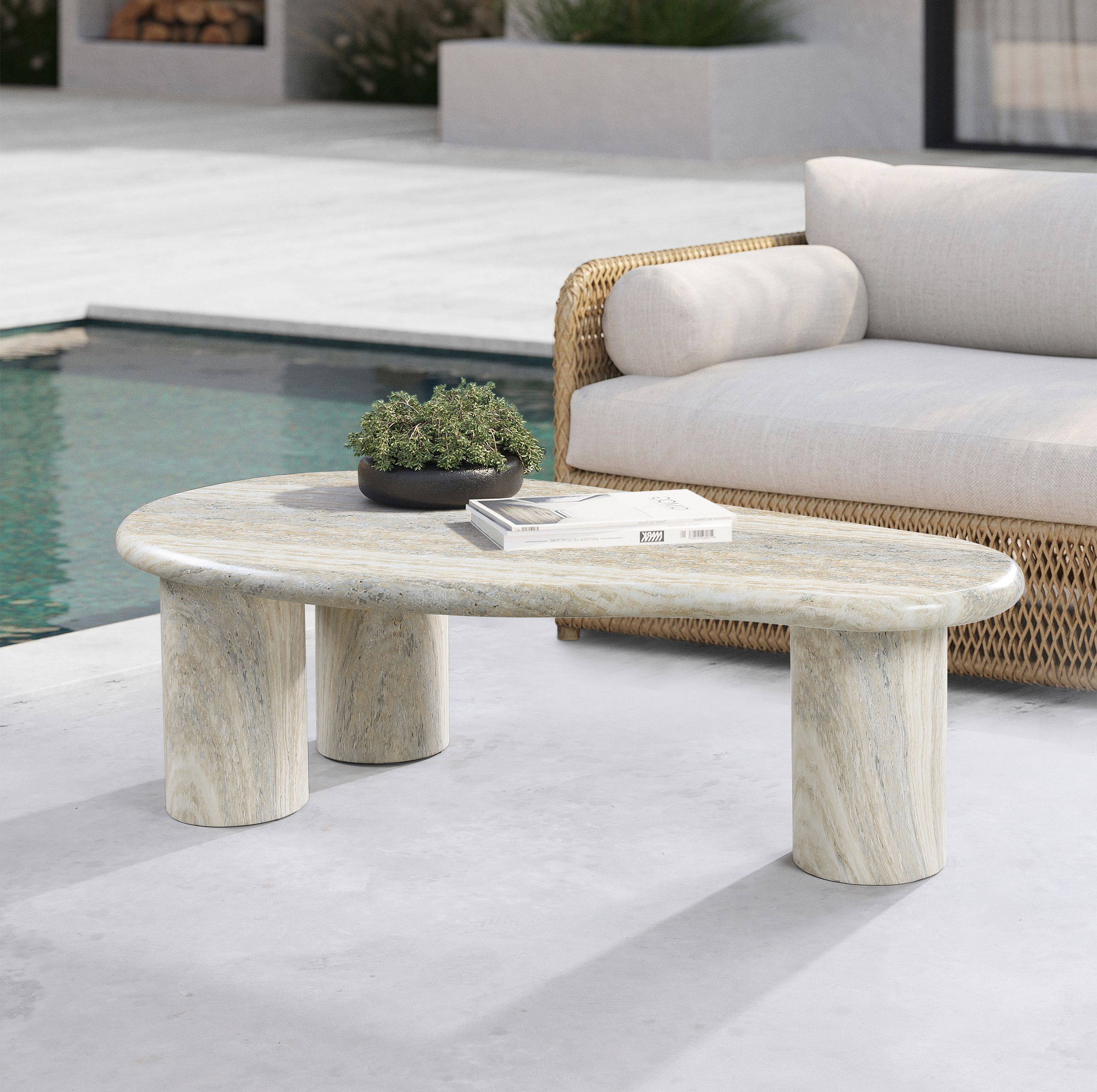 Sassari - Concrete Coffee Table - Travertine