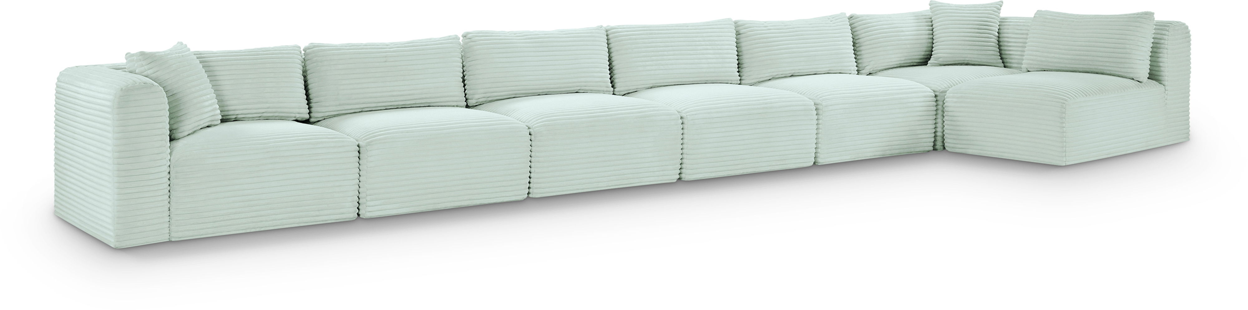 Shaggy - 7 Piece Modular Sectional - Mint