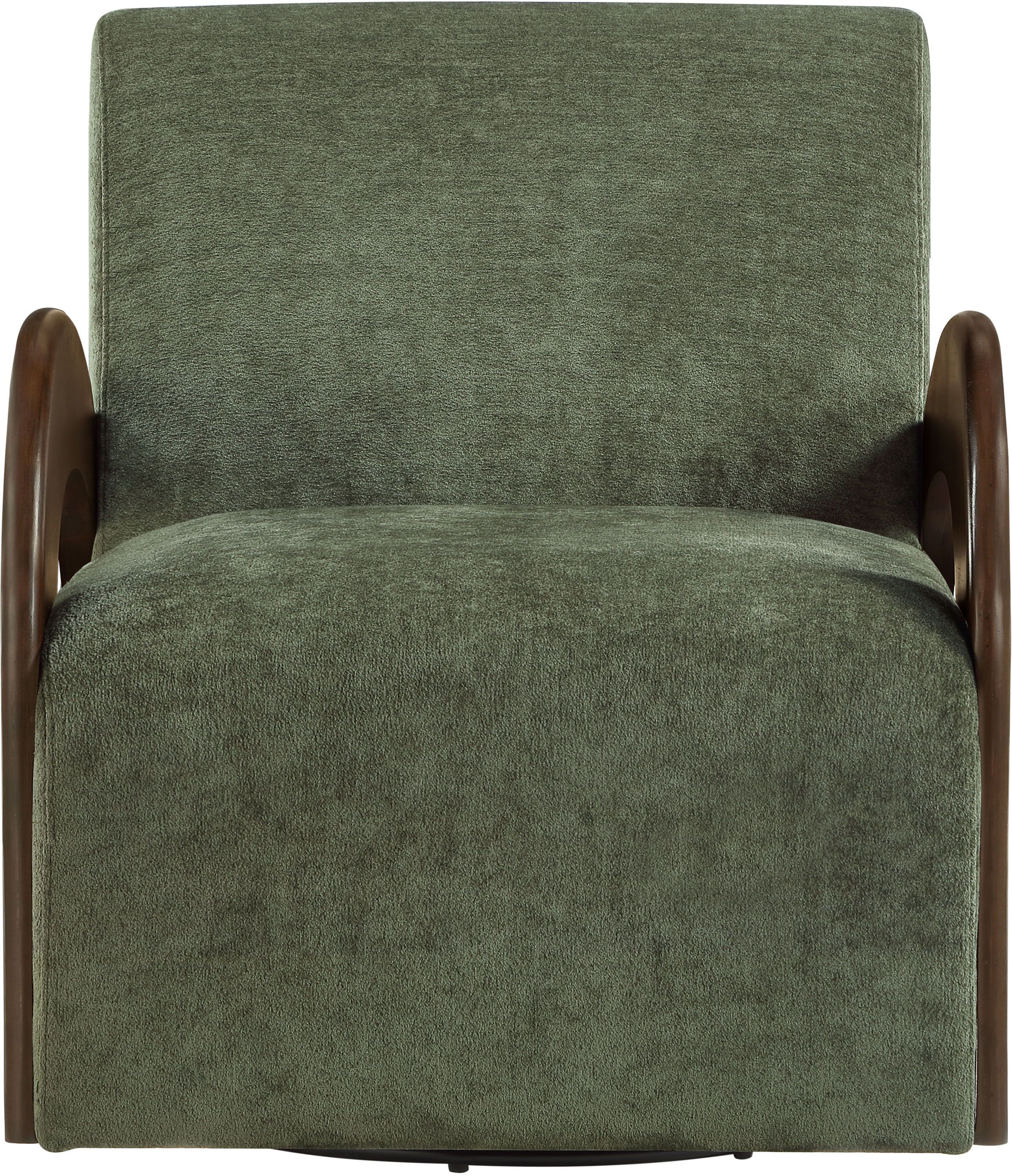 Neria - Chenille Fabric Upholstered Swivel Accent Chair - Green