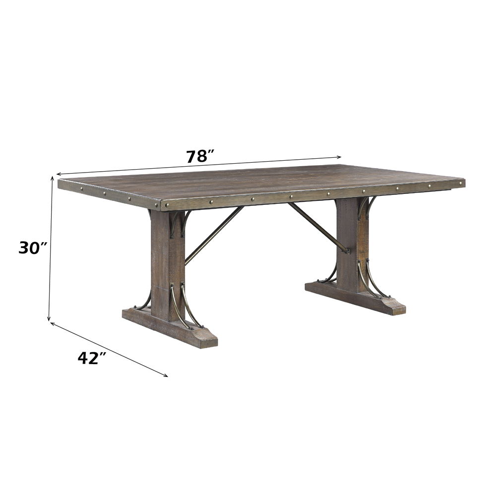 Raphaela - Dining Table - Weathered Cherry, dark brown, view 3
