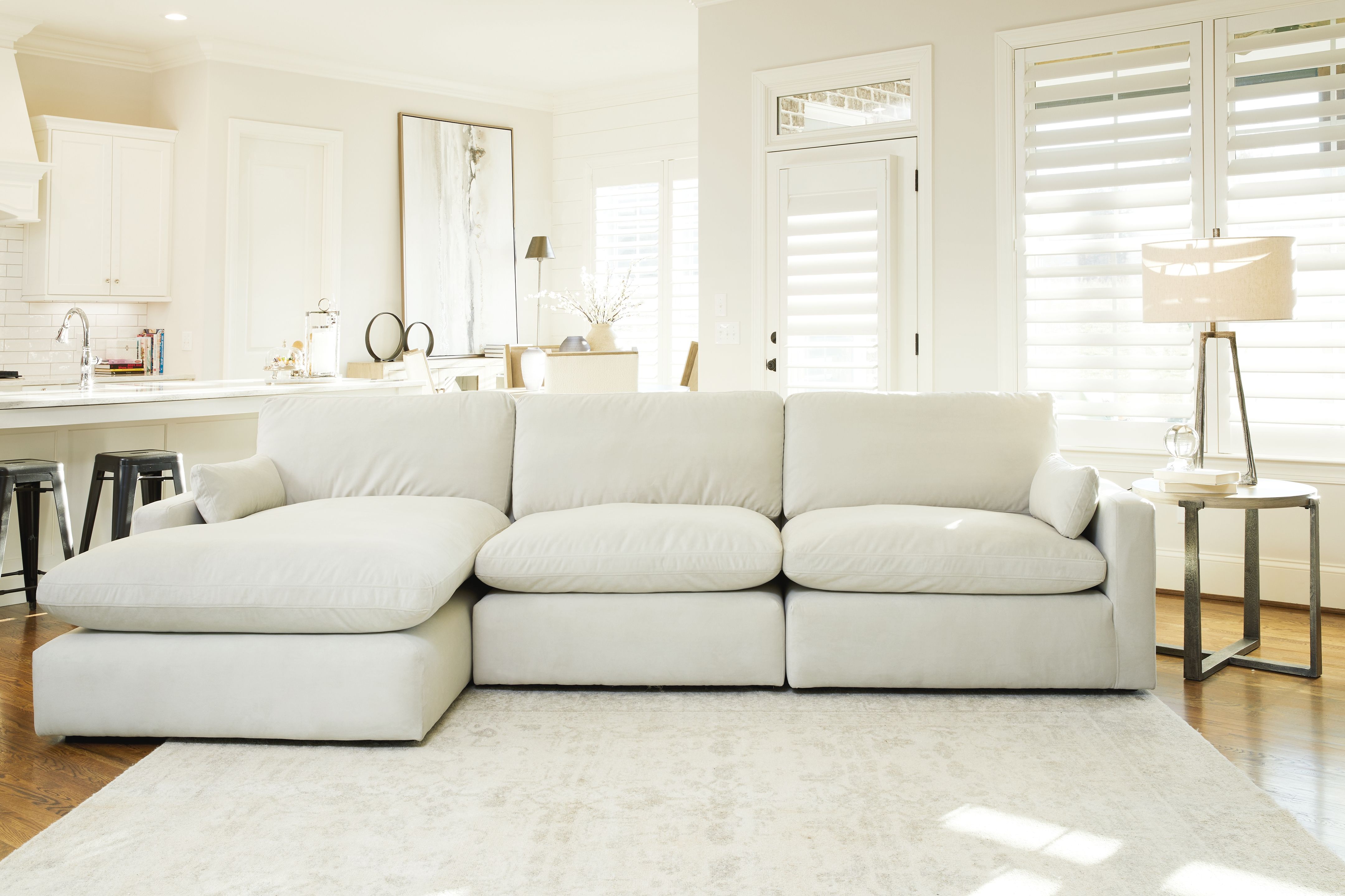 Ashley Sophie - Light Gray - Left Arm Facing Chaise 3 Pc Sectional