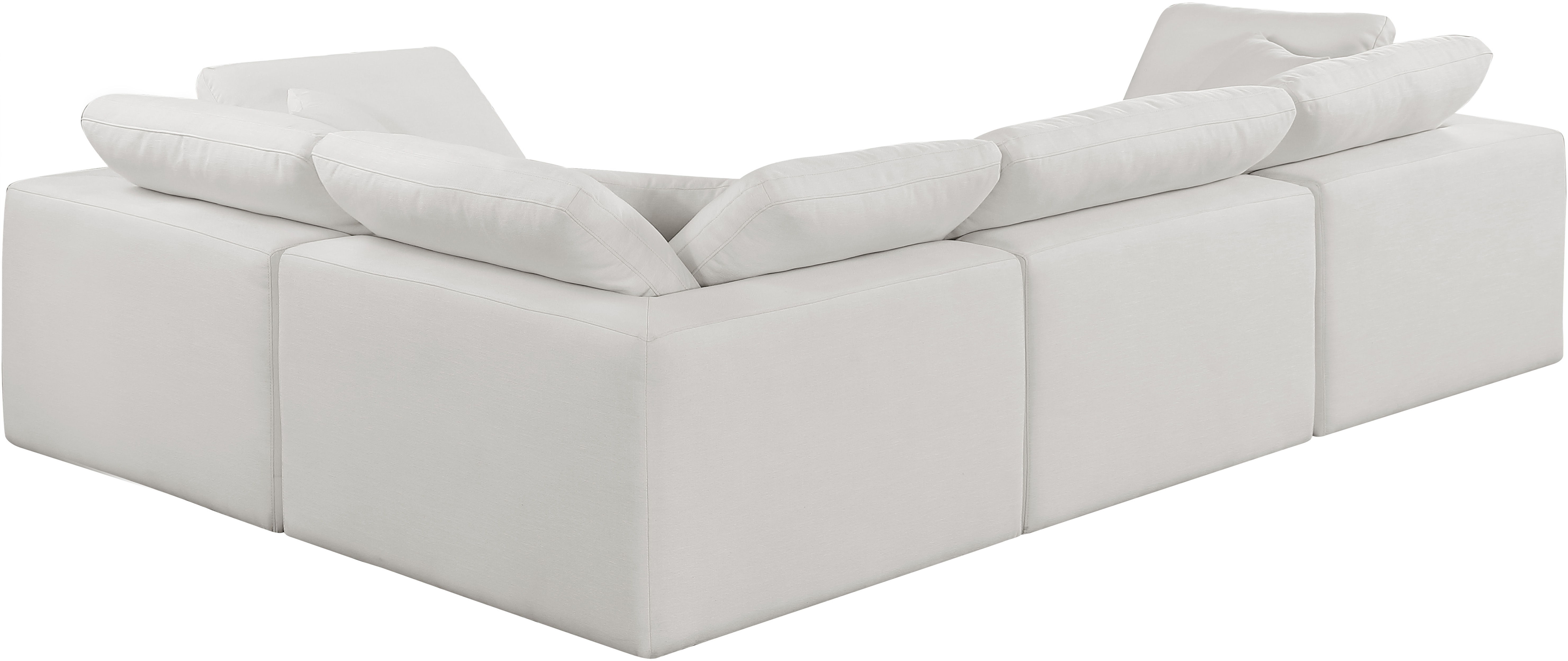 Comfy - 4 Piece Linen Fabric Modular Sectional - Light Gray