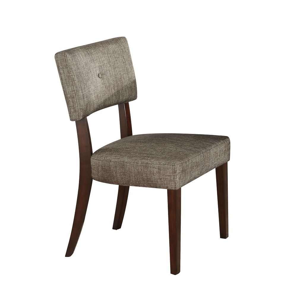 Drake - Side Chair (Set of 2) - Gray Fabric & Espresso, dark brown, view 2