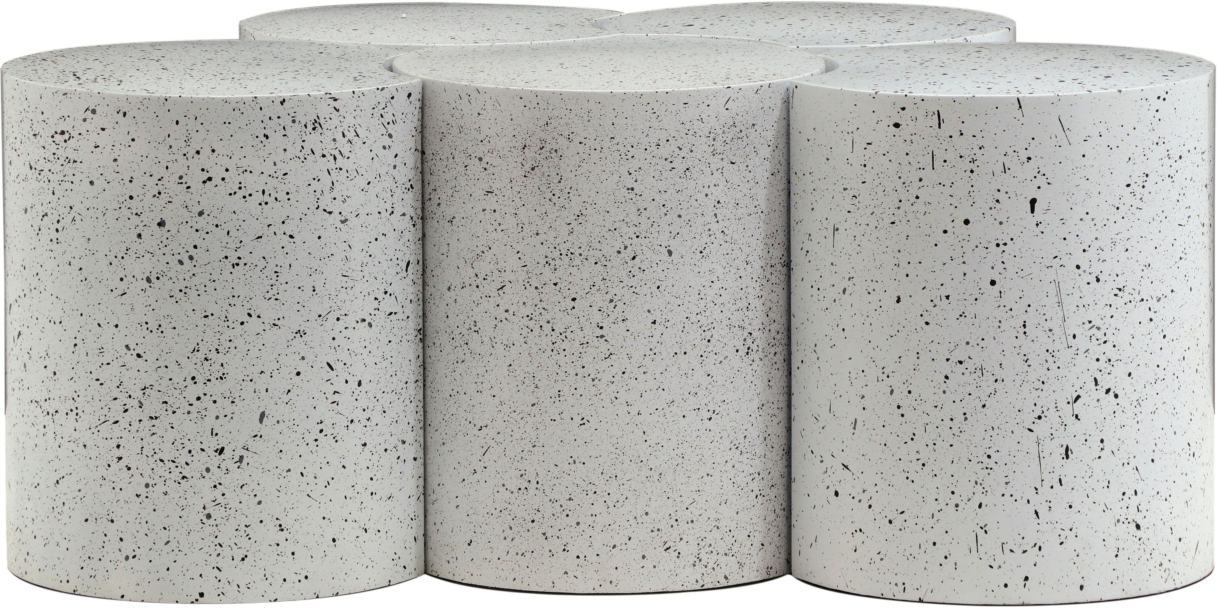 Dimple - 20" 5 Piece Modular Coffee Table - White Terazzo