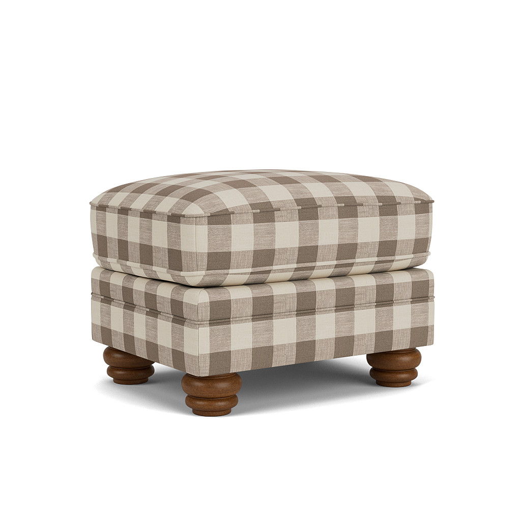 Bexley - Fabric Ottoman, Nailhead Trim, blue, view 2
