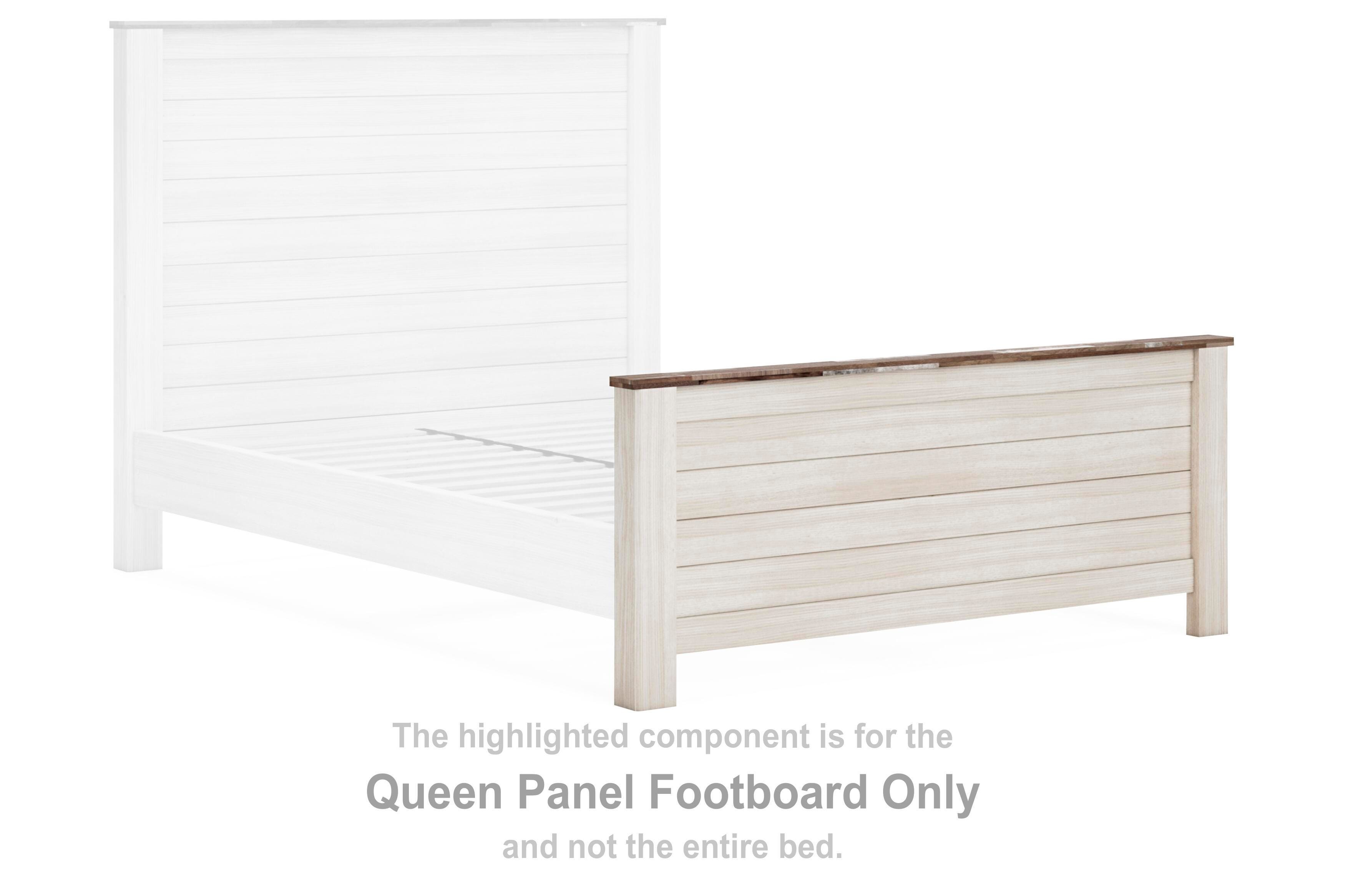 Willowton – Queen Panel Footboard – Whitewash